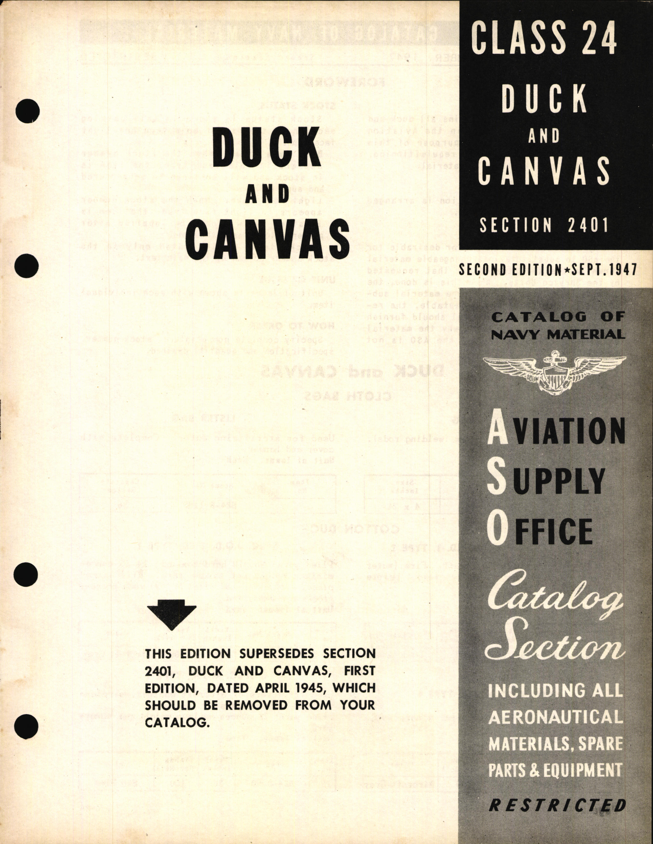 Sample page 1 from AirCorps Library document: Duck and Canvas
