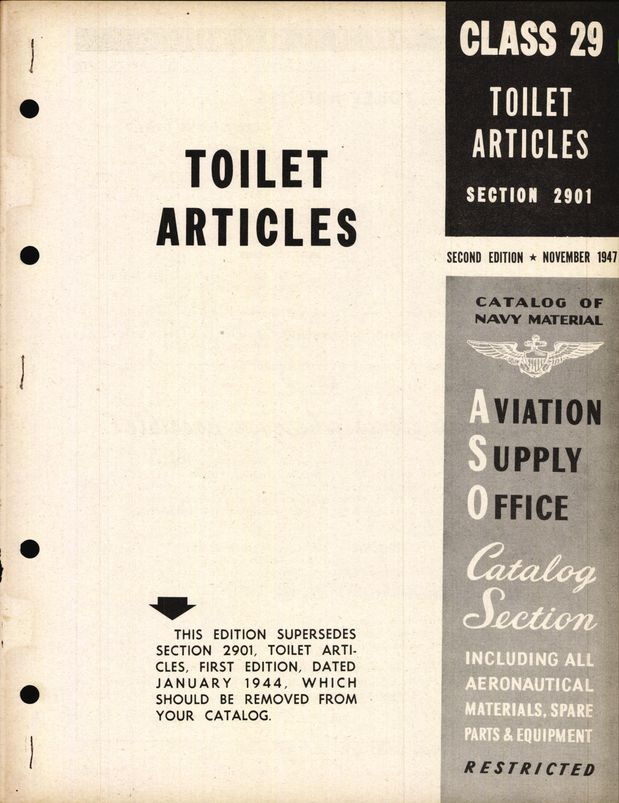 Sample page 1 from AirCorps Library document: Toilet Articles