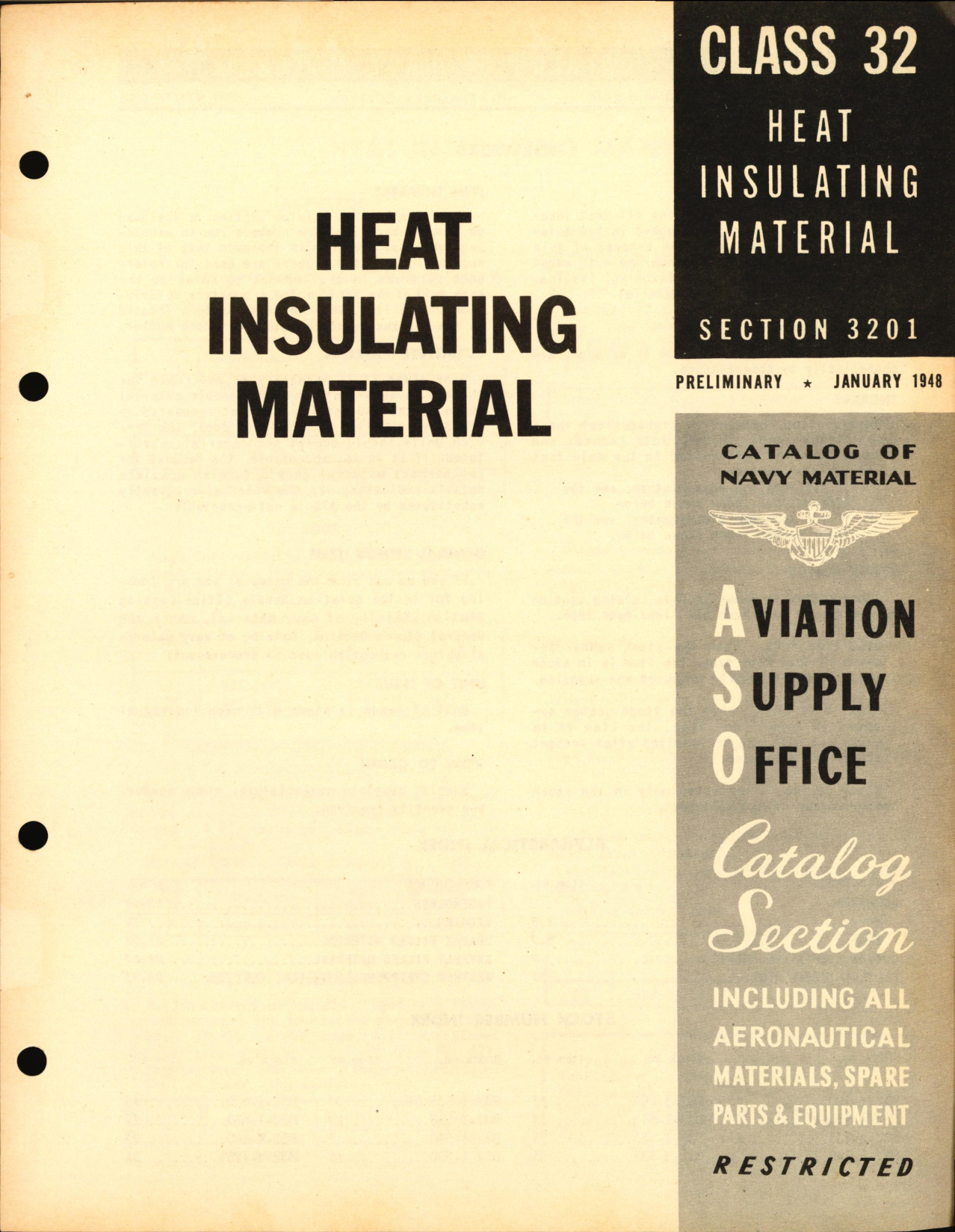 Sample page 1 from AirCorps Library document: Heat Insulating Material