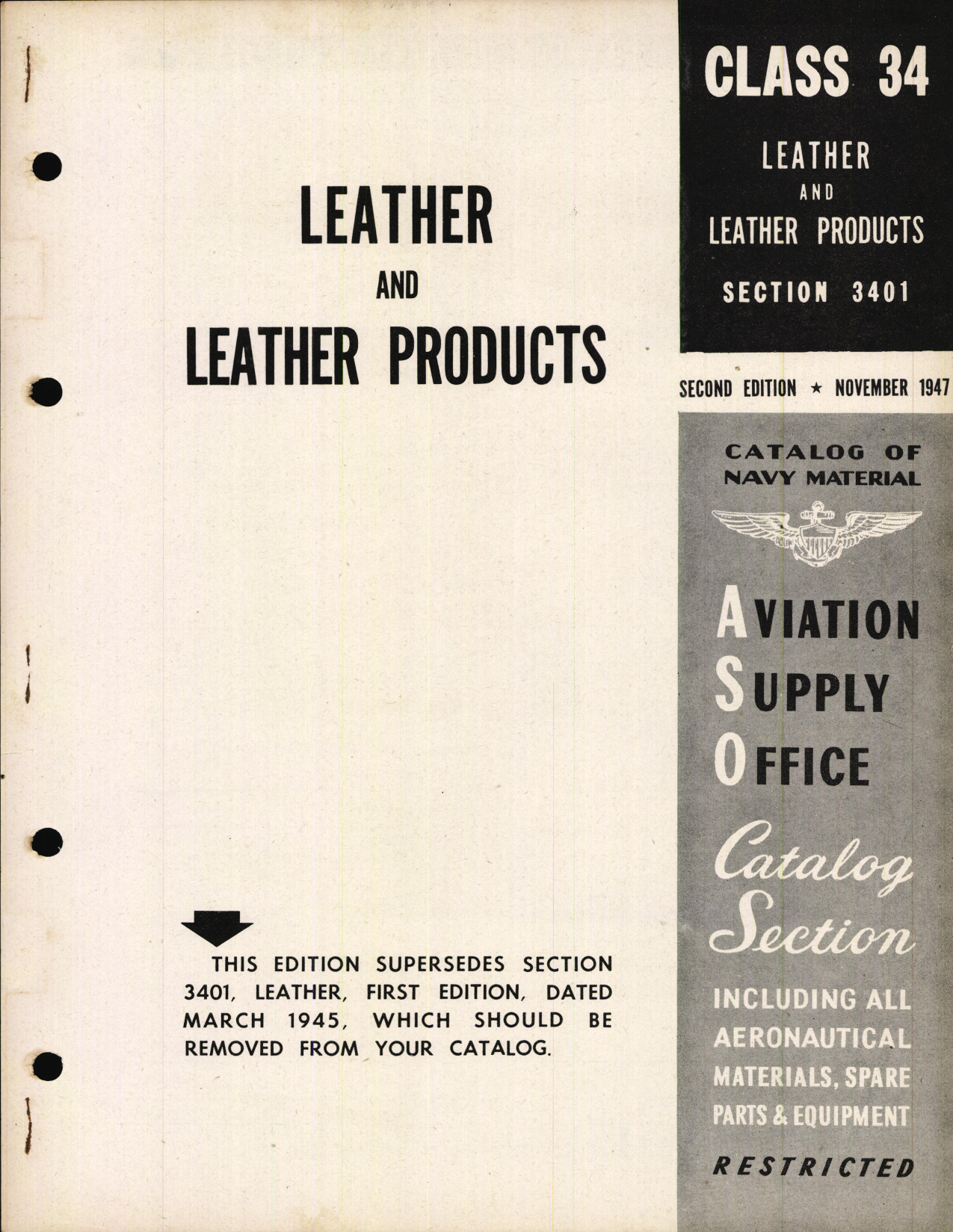 Sample page 1 from AirCorps Library document: Leather and Leather Products