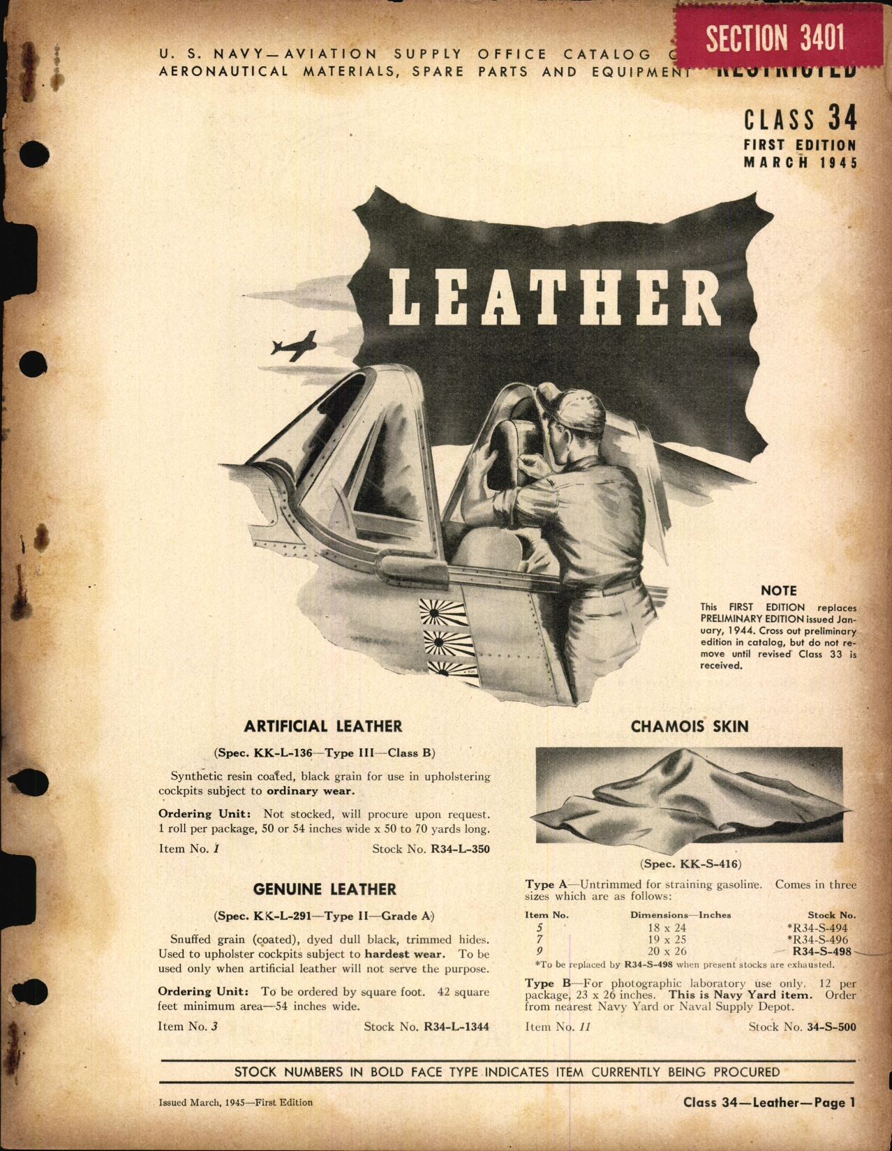 Sample page 1 from AirCorps Library document: Leather