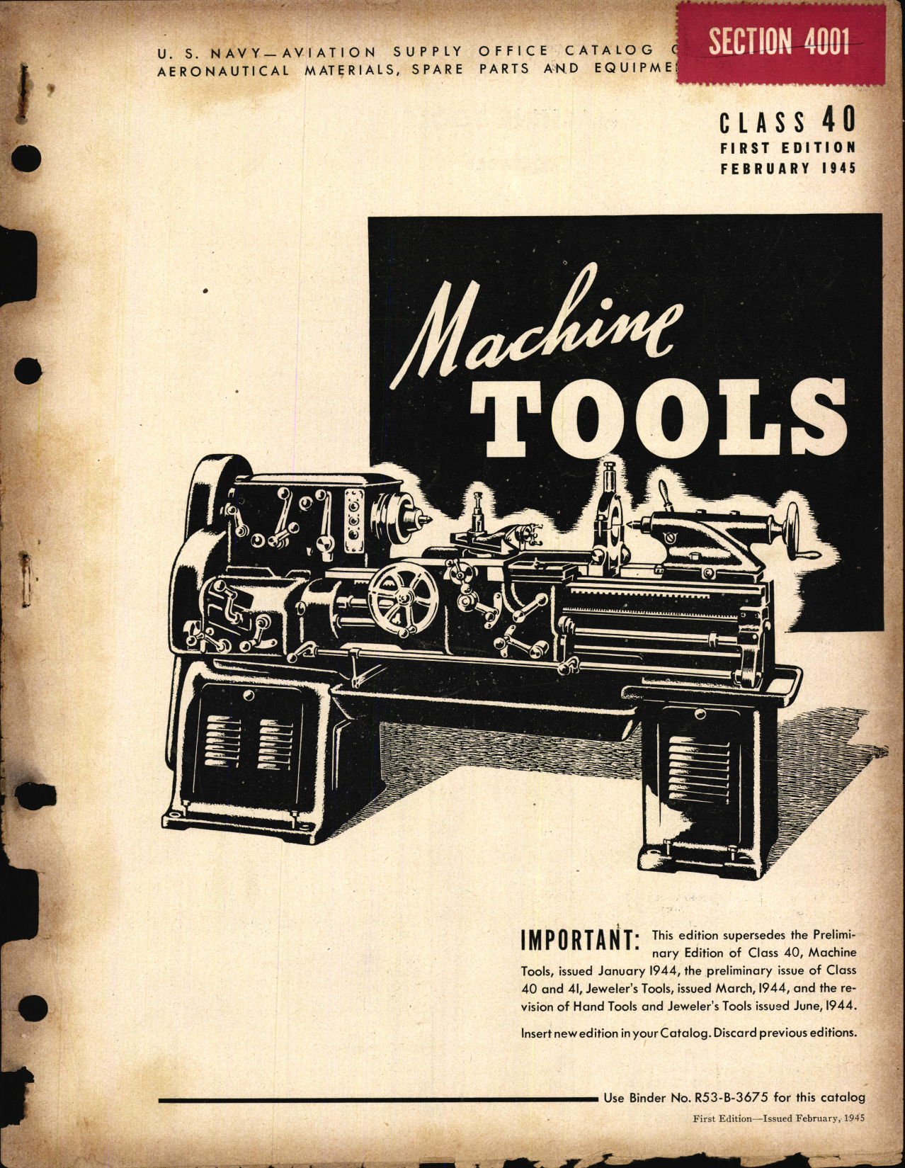 Sample page 1 from AirCorps Library document: Machine Tools