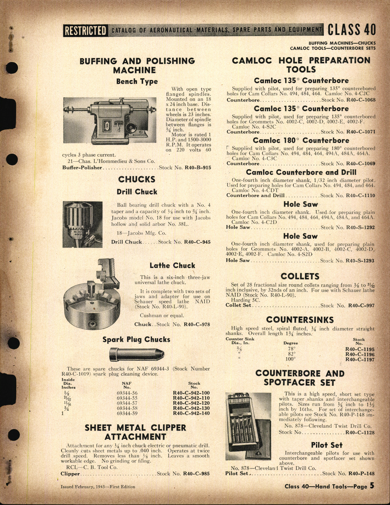 Sample page 5 from AirCorps Library document: Machine Tools