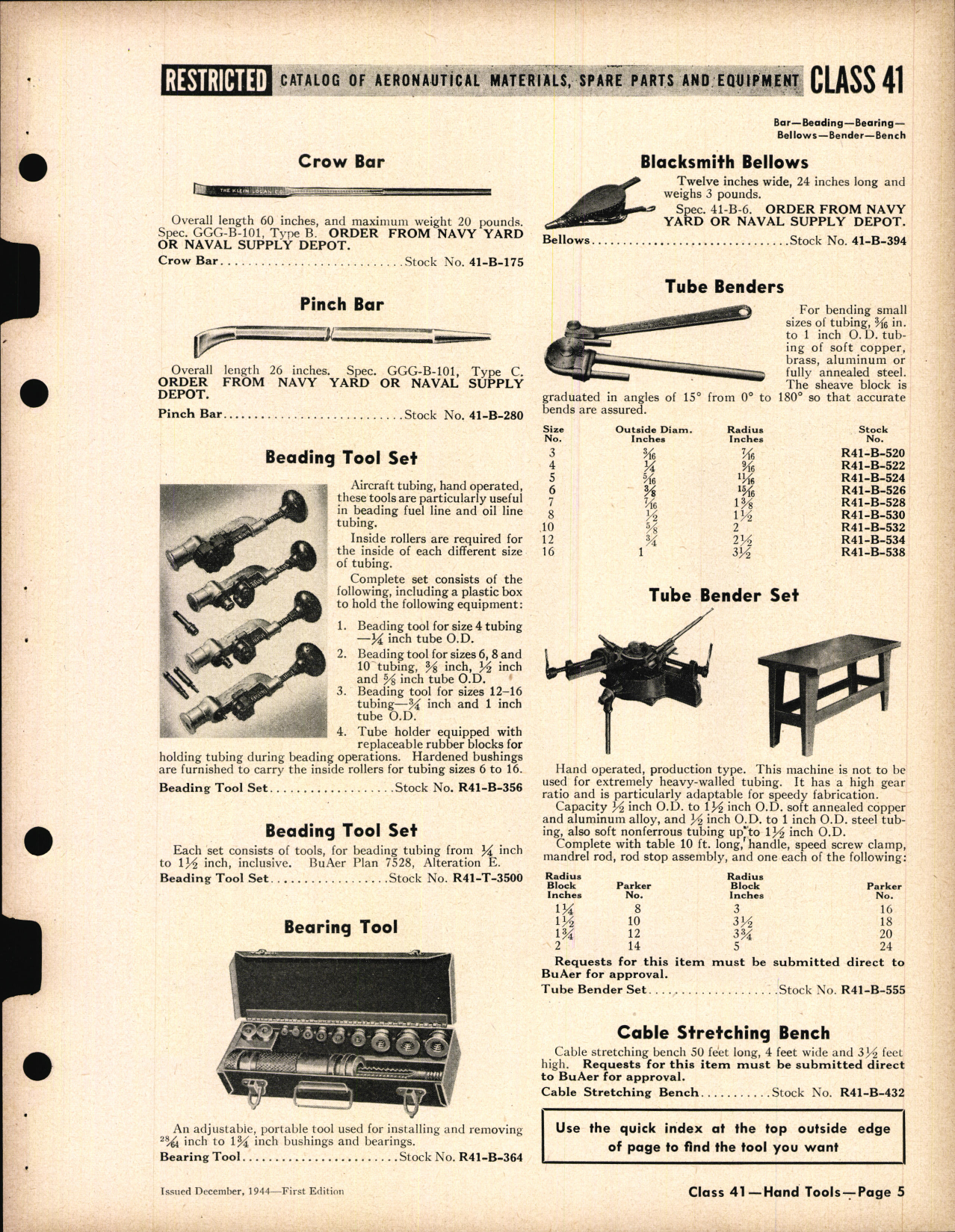 Sample page 5 from AirCorps Library document: Hand Tools