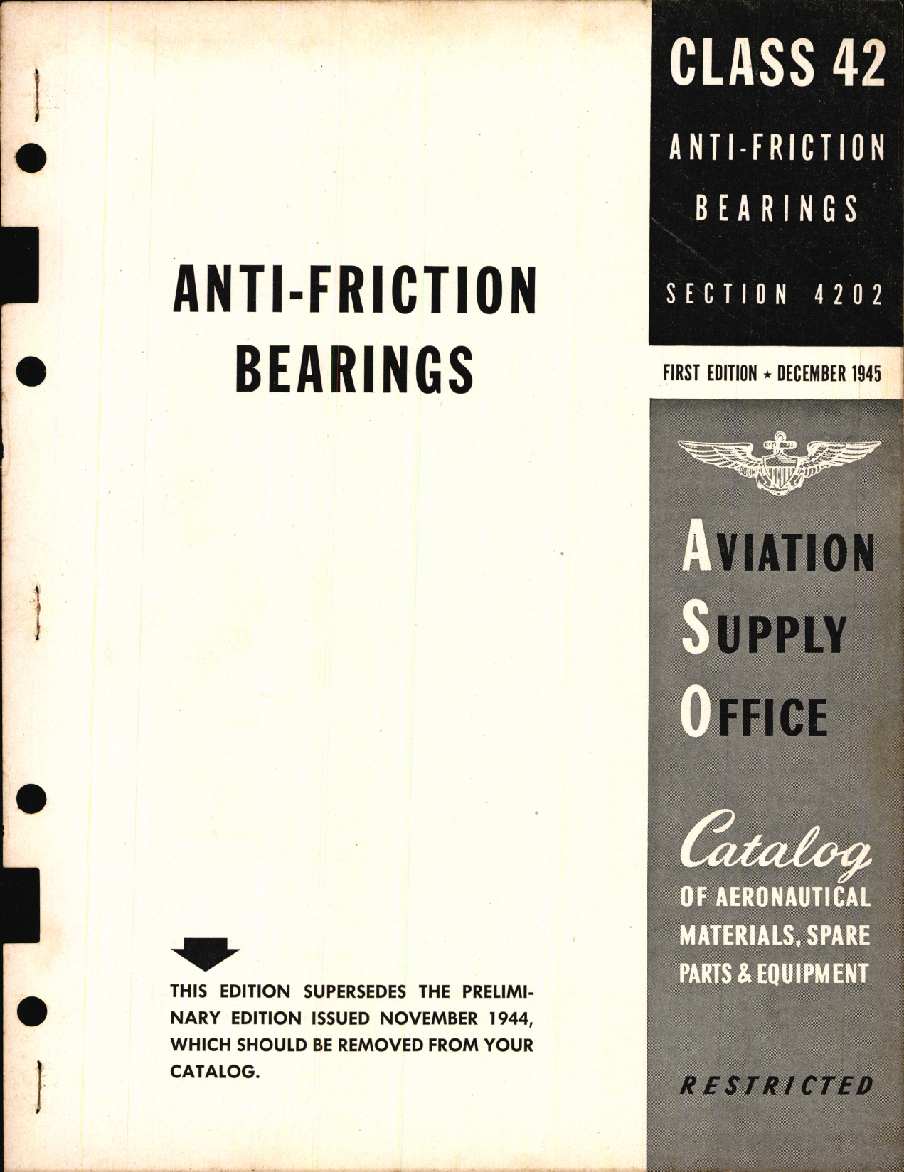 Sample page 1 from AirCorps Library document: Anti-Friction Bearings