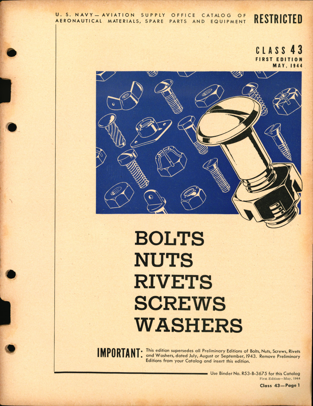 Sample page 1 from AirCorps Library document: Bolts, Nuts, Rivets, Screws, and Washers