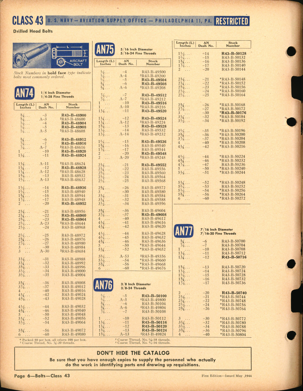 Sample page 6 from AirCorps Library document: Bolts, Nuts, Rivets, Screws, and Washers