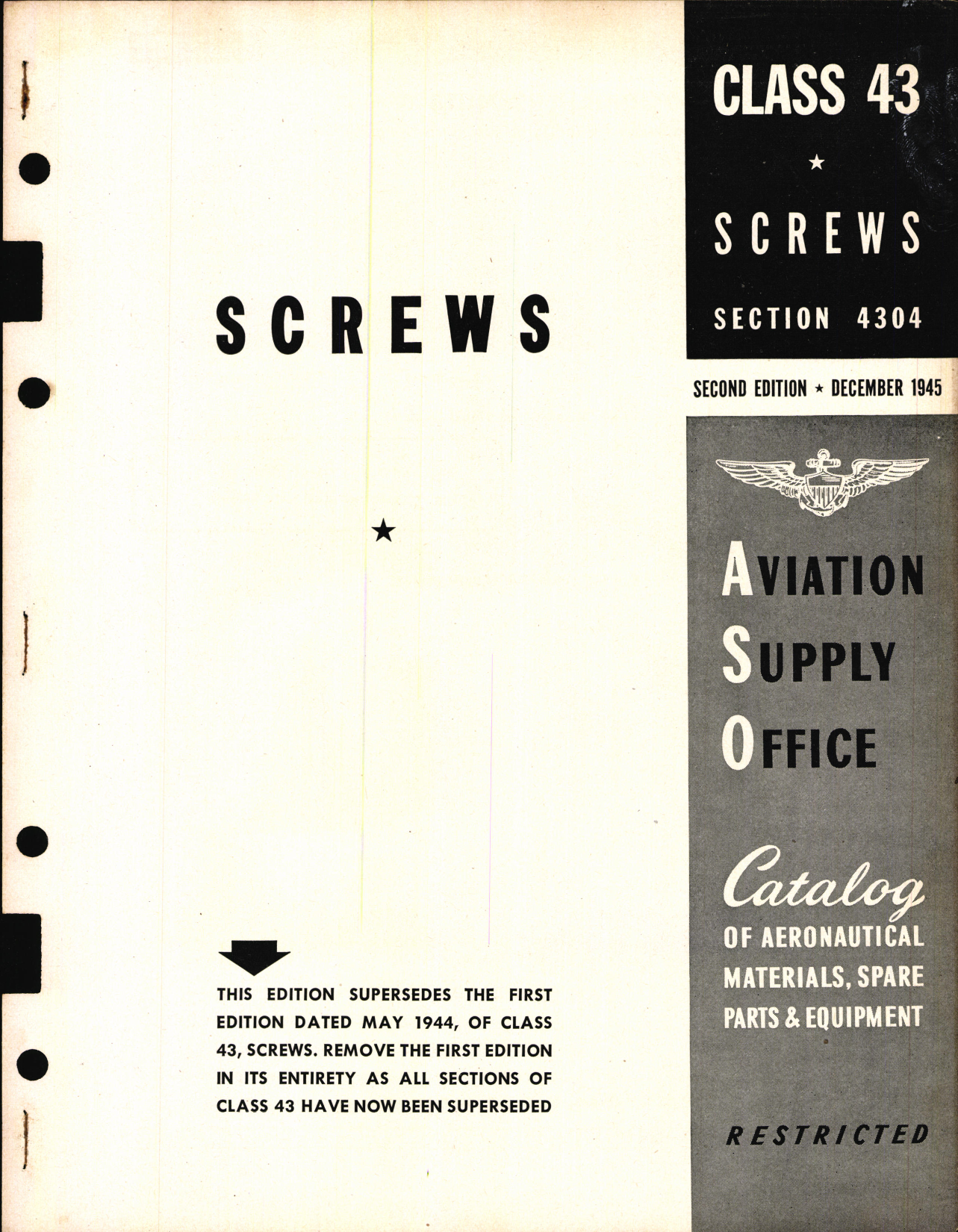 Sample page 1 from AirCorps Library document: Screws