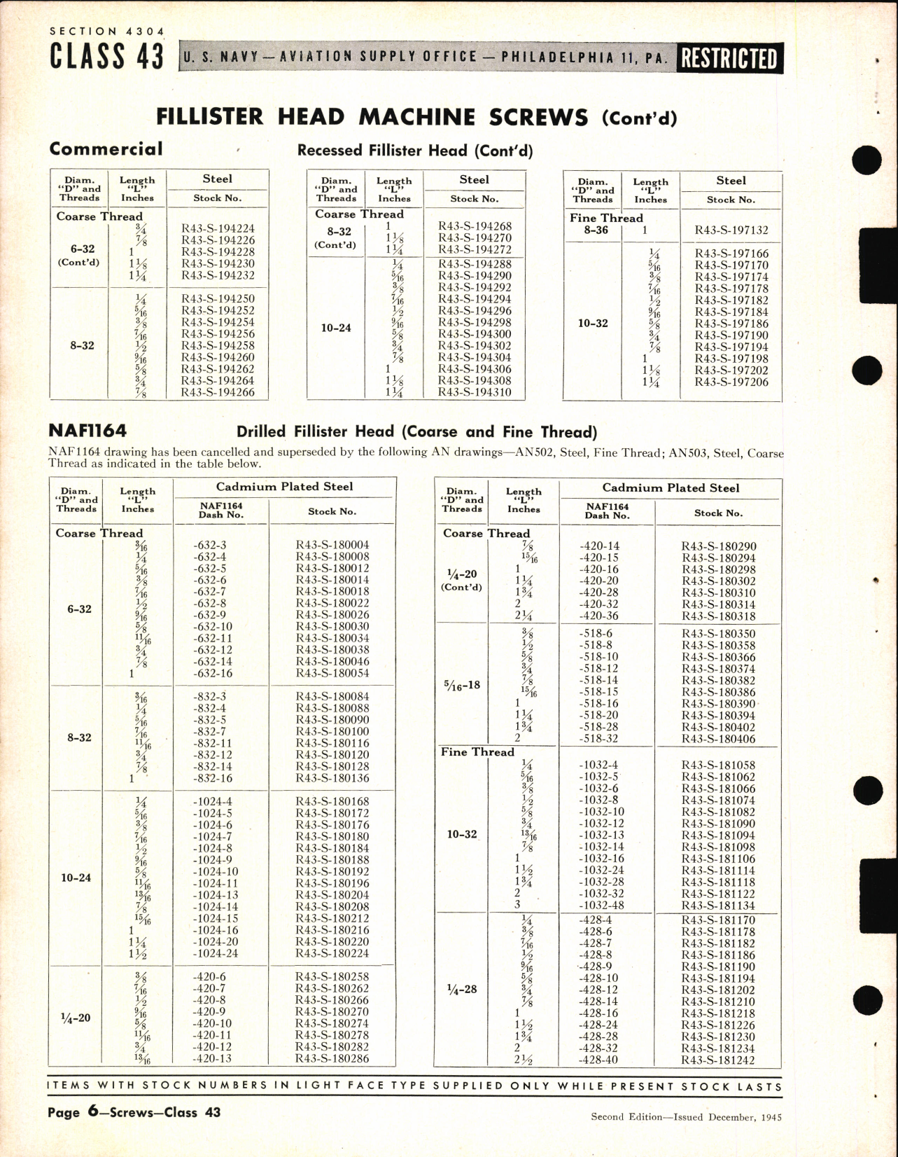 Sample page 6 from AirCorps Library document: Screws