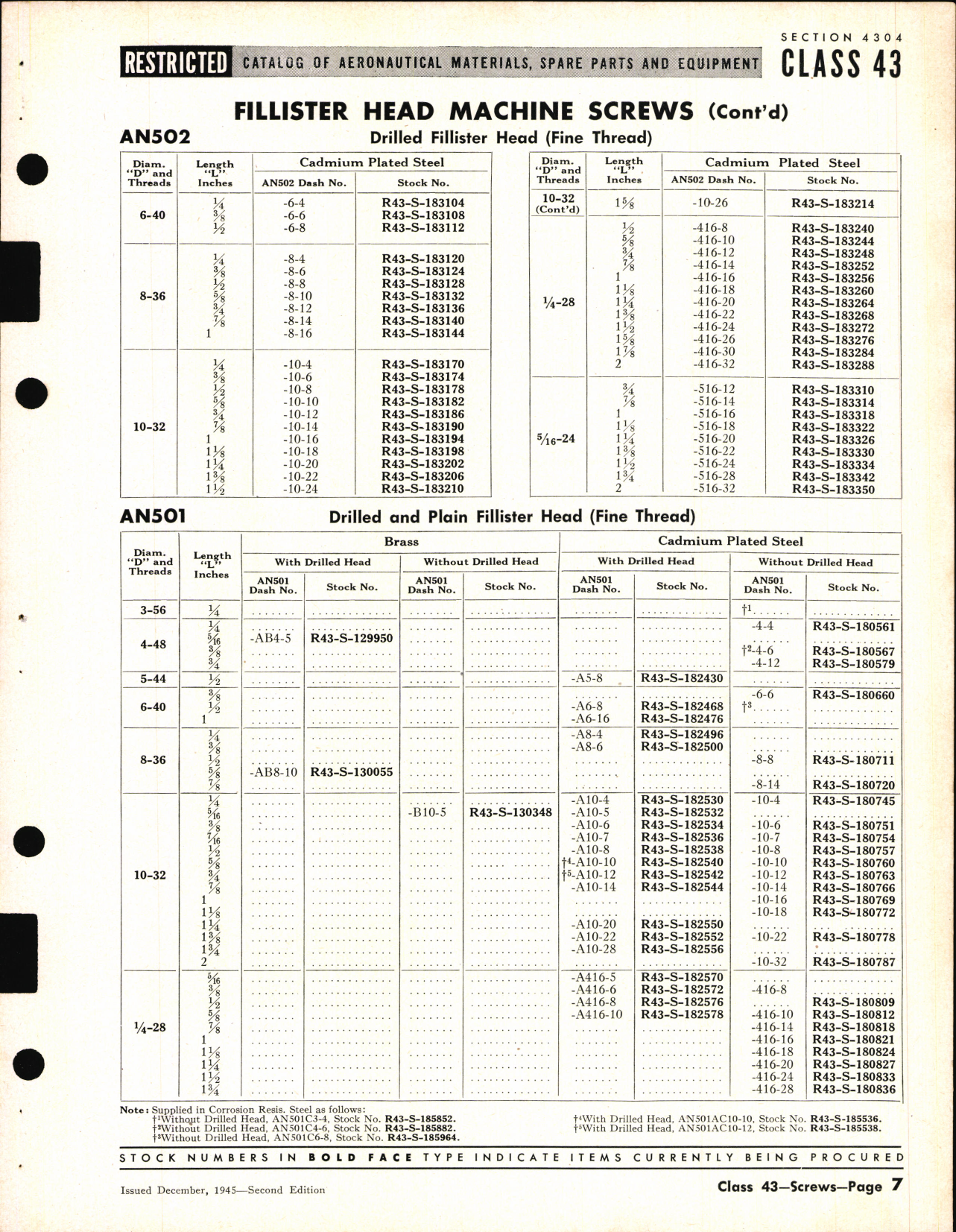 Sample page 7 from AirCorps Library document: Screws