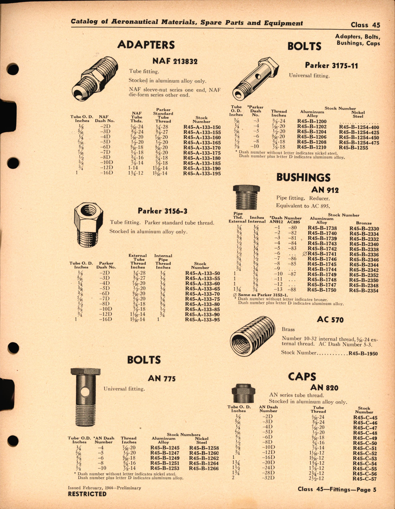 Sample page 5 from AirCorps Library document: Tube and Pipe Fittings for Hydraulic Hose Assemblies