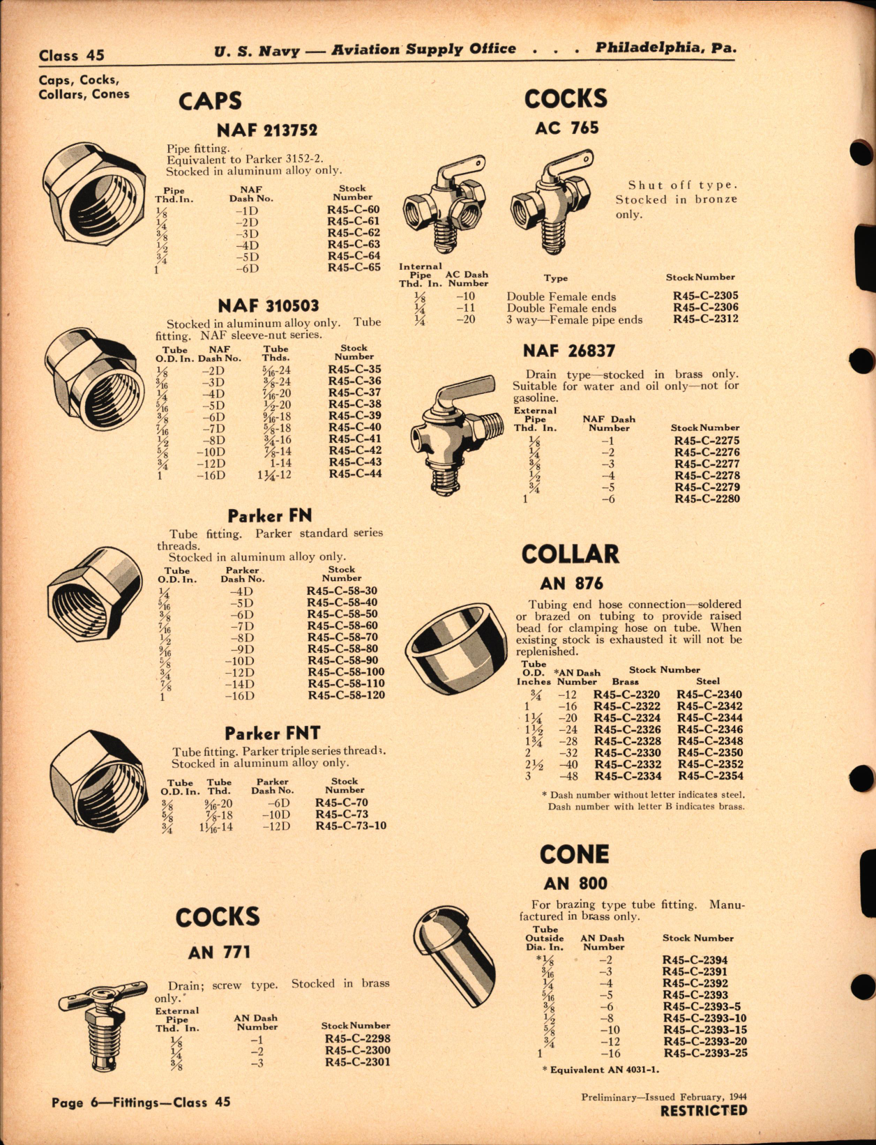 Sample page 6 from AirCorps Library document: Tube and Pipe Fittings for Hydraulic Hose Assemblies
