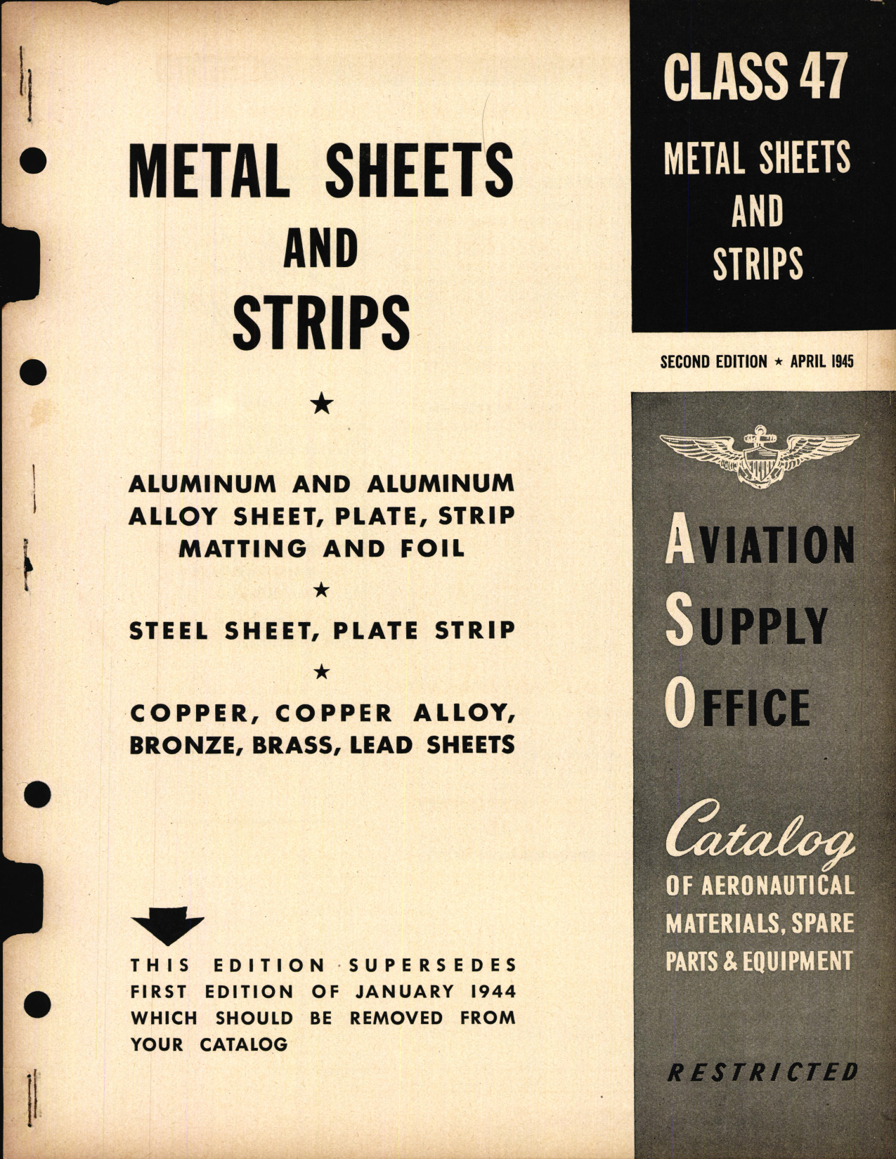 Sample page 1 from AirCorps Library document: Metal Sheets and Strips