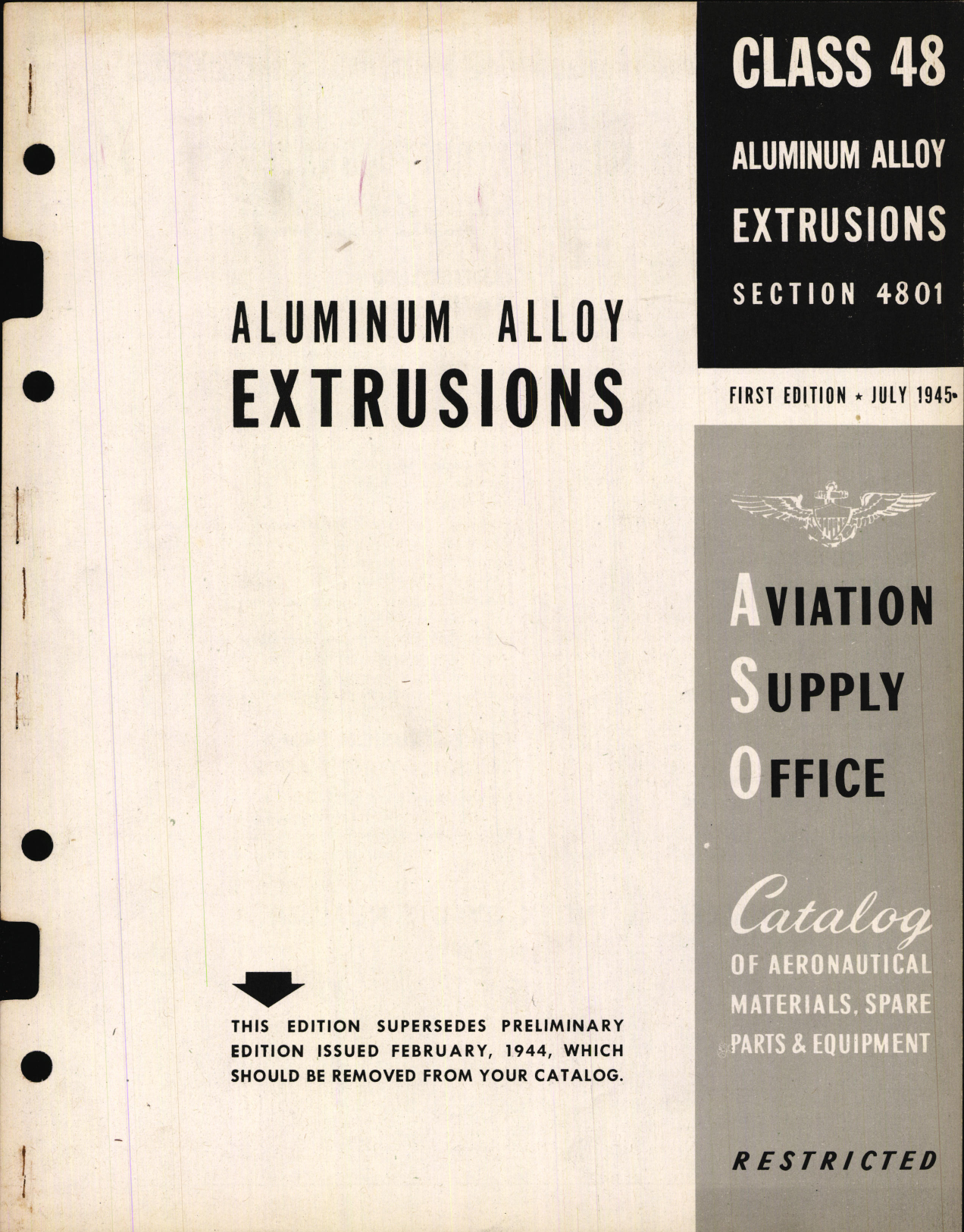 Sample page 1 from AirCorps Library document: Aluminum Alloy Extrusions