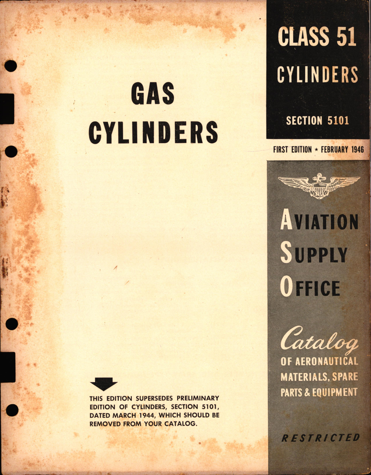 Sample page 1 from AirCorps Library document: Gas Cylinders