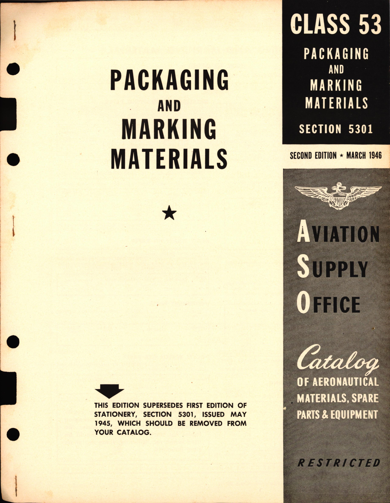 Sample page 1 from AirCorps Library document: Packaging and Marking Materials