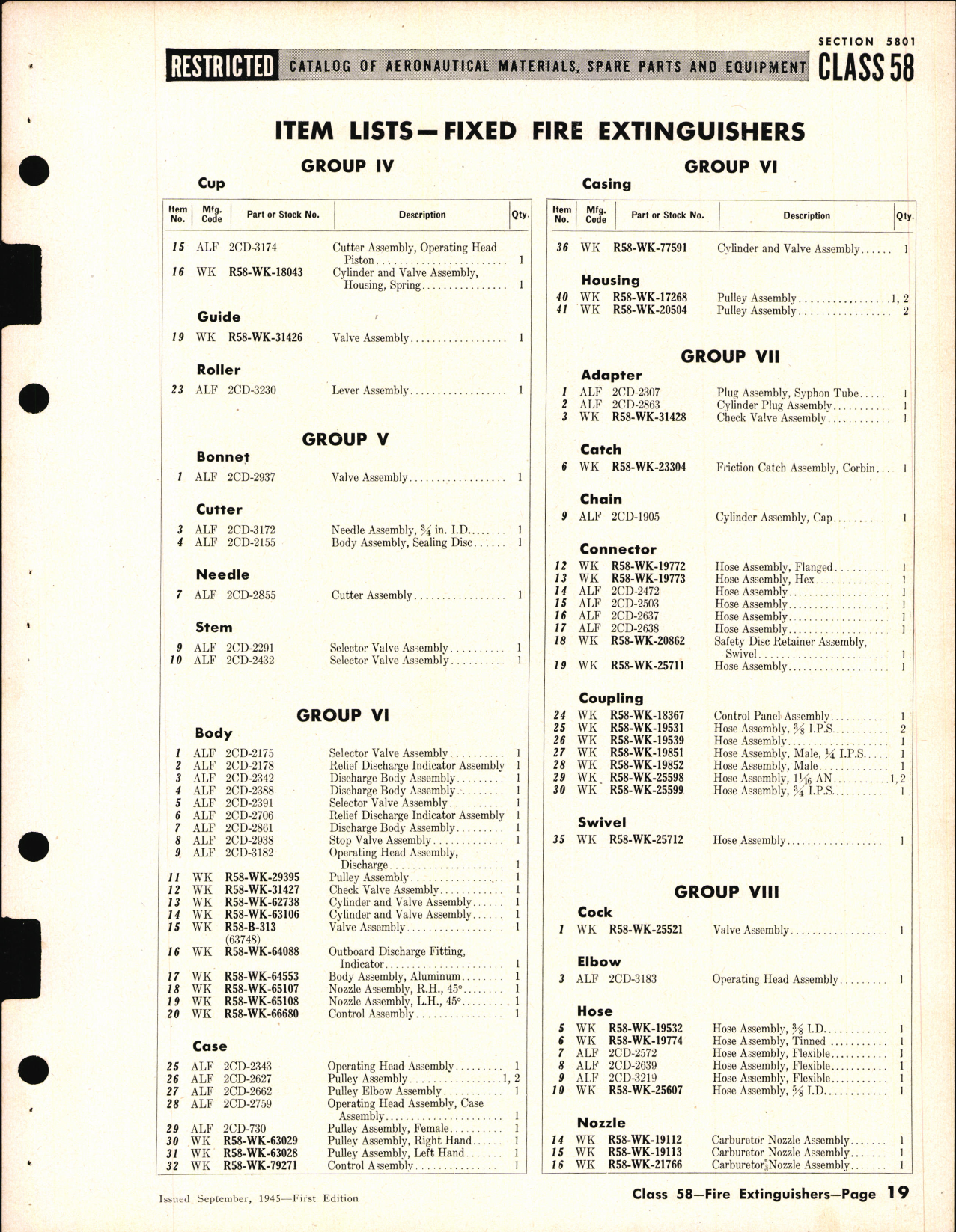 Sample page 19 from AirCorps Library document: Fire Extinguishers and Parts