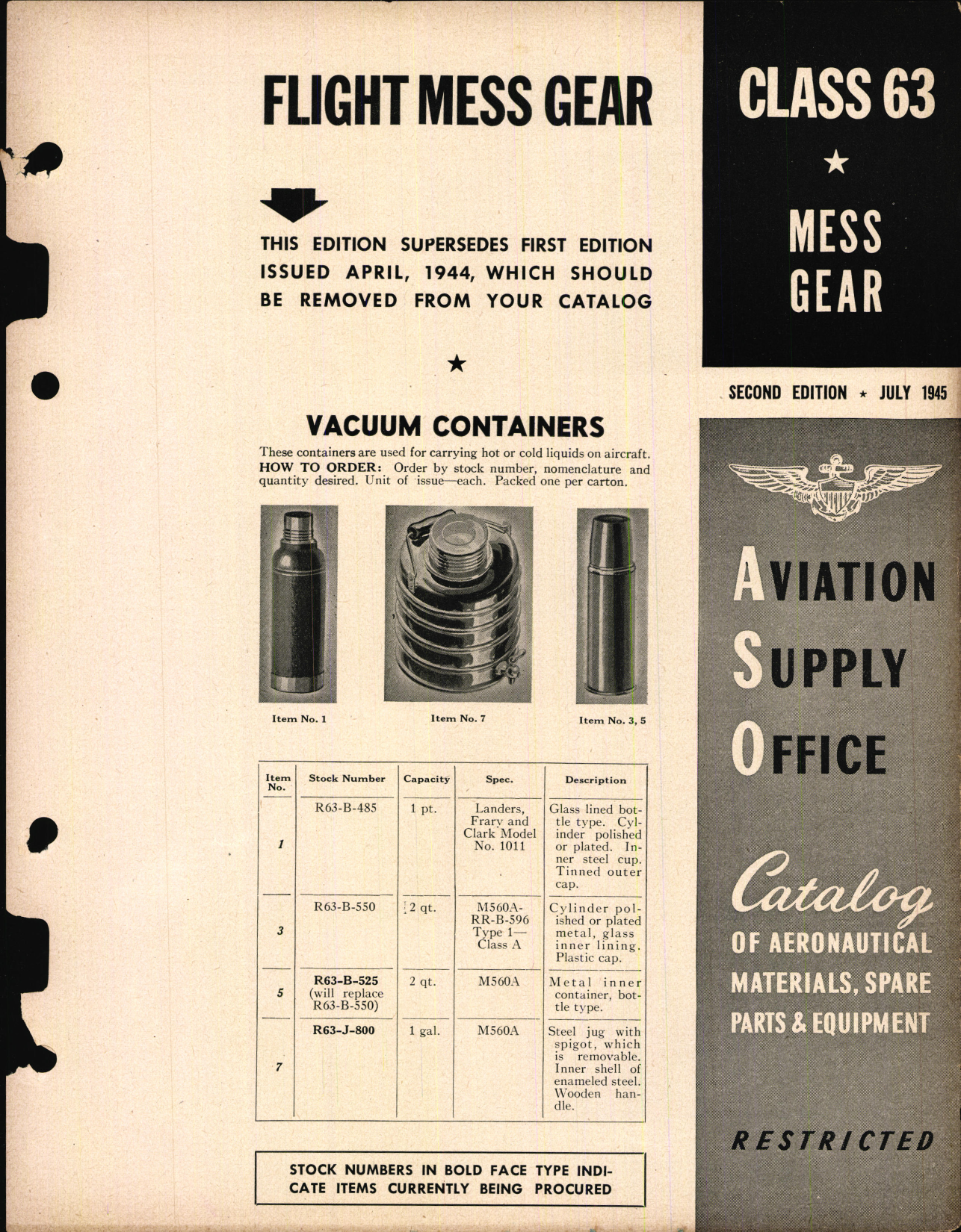Sample page 1 from AirCorps Library document: Flight Mess Gear