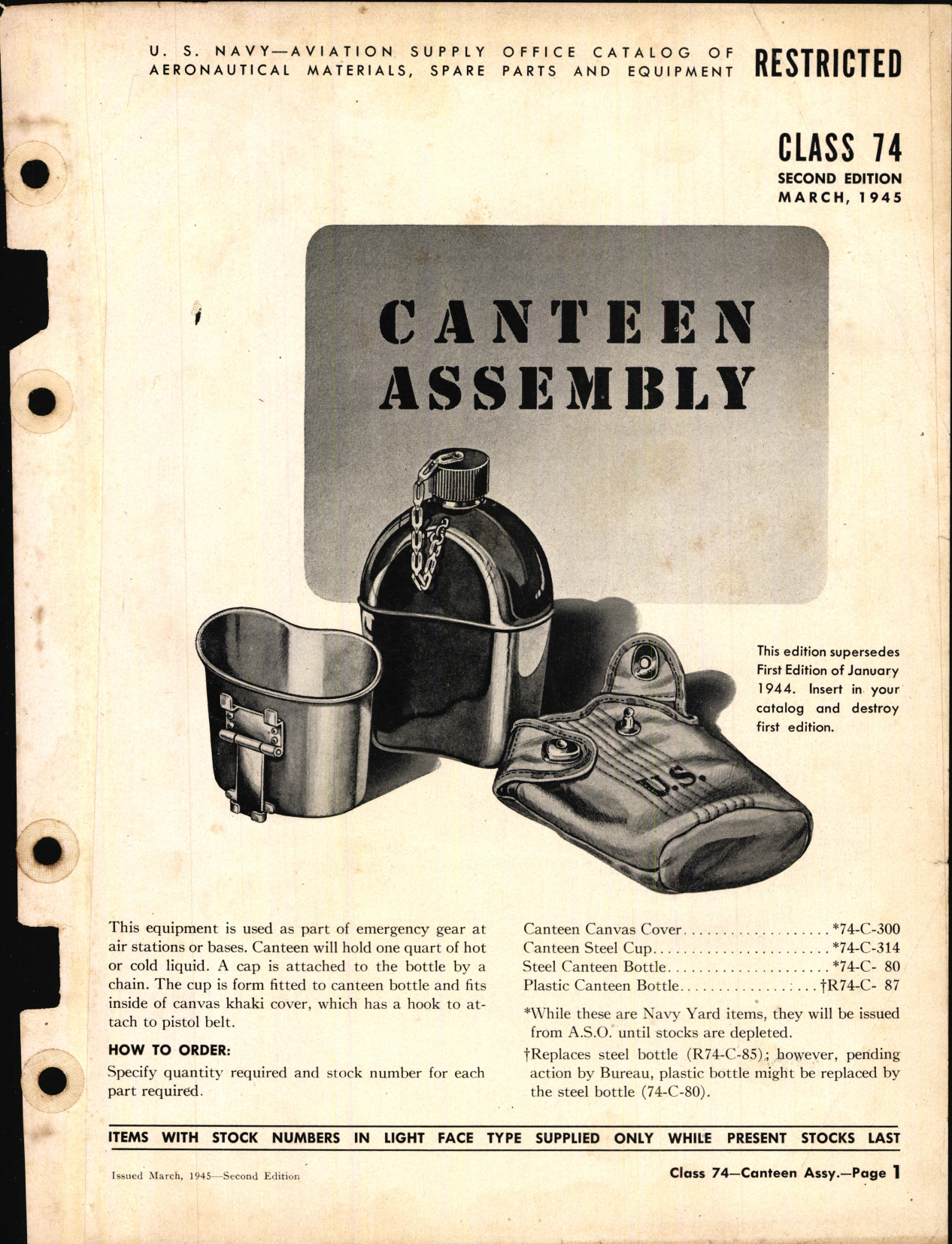 Sample page 1 from AirCorps Library document: Canteen Assembly