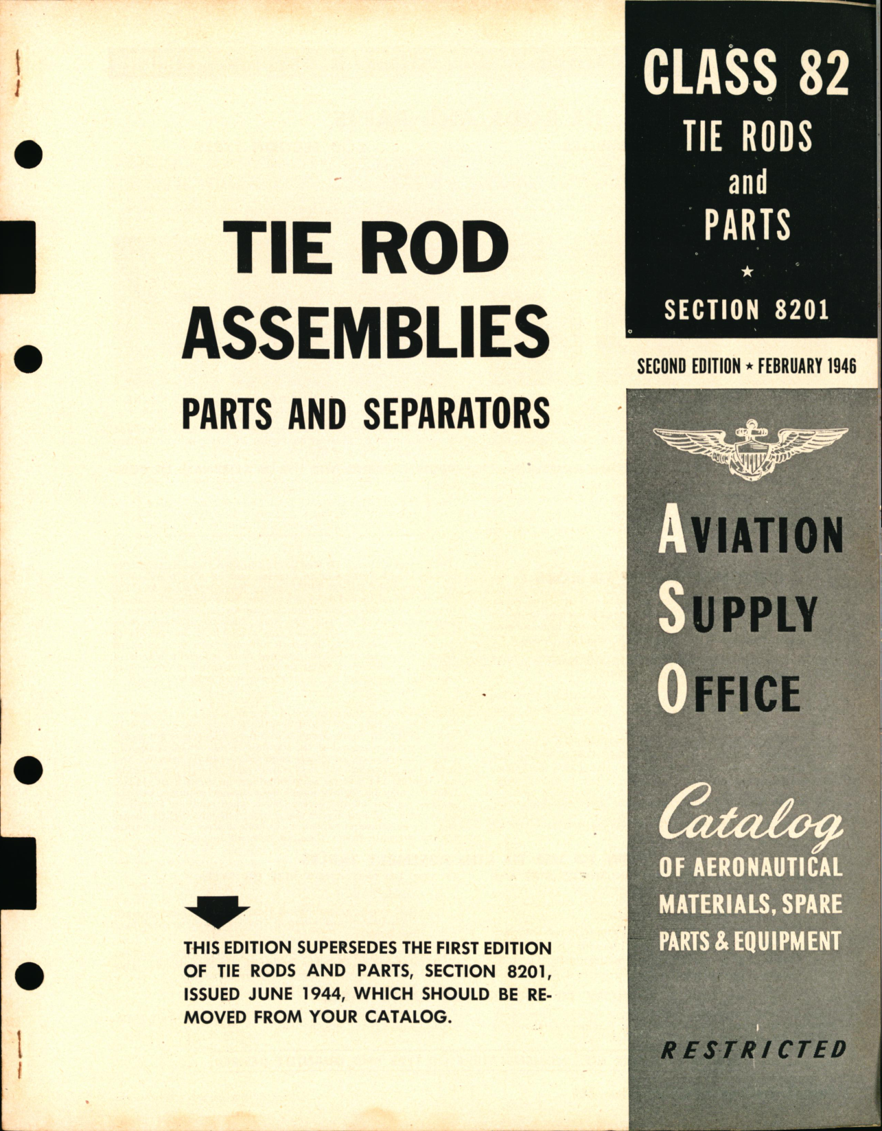 Sample page 1 from AirCorps Library document: Tie Rod Assemblies Parts and Separators