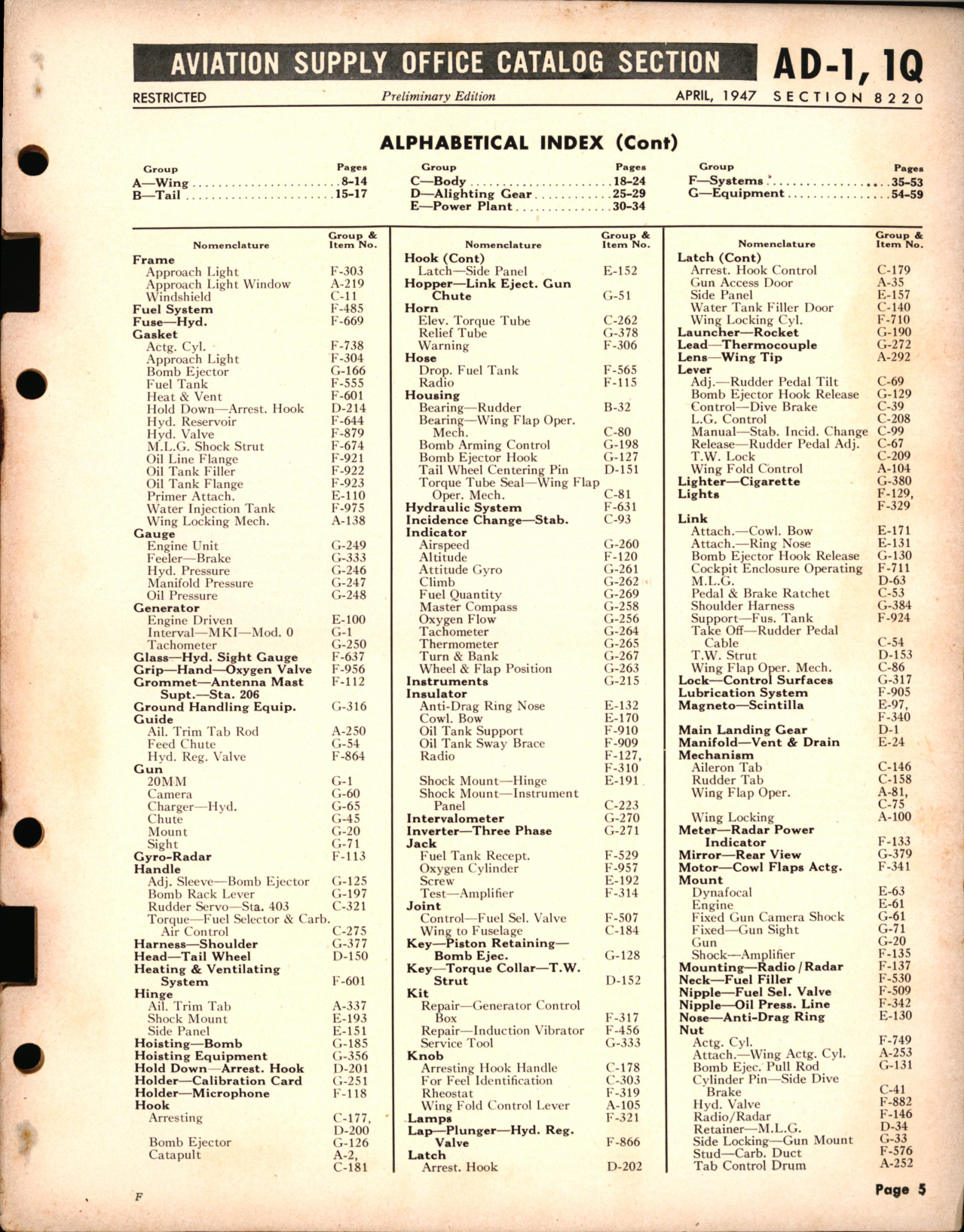 Sample page 5 from AirCorps Library document: AD-1, 1Q Skyraider