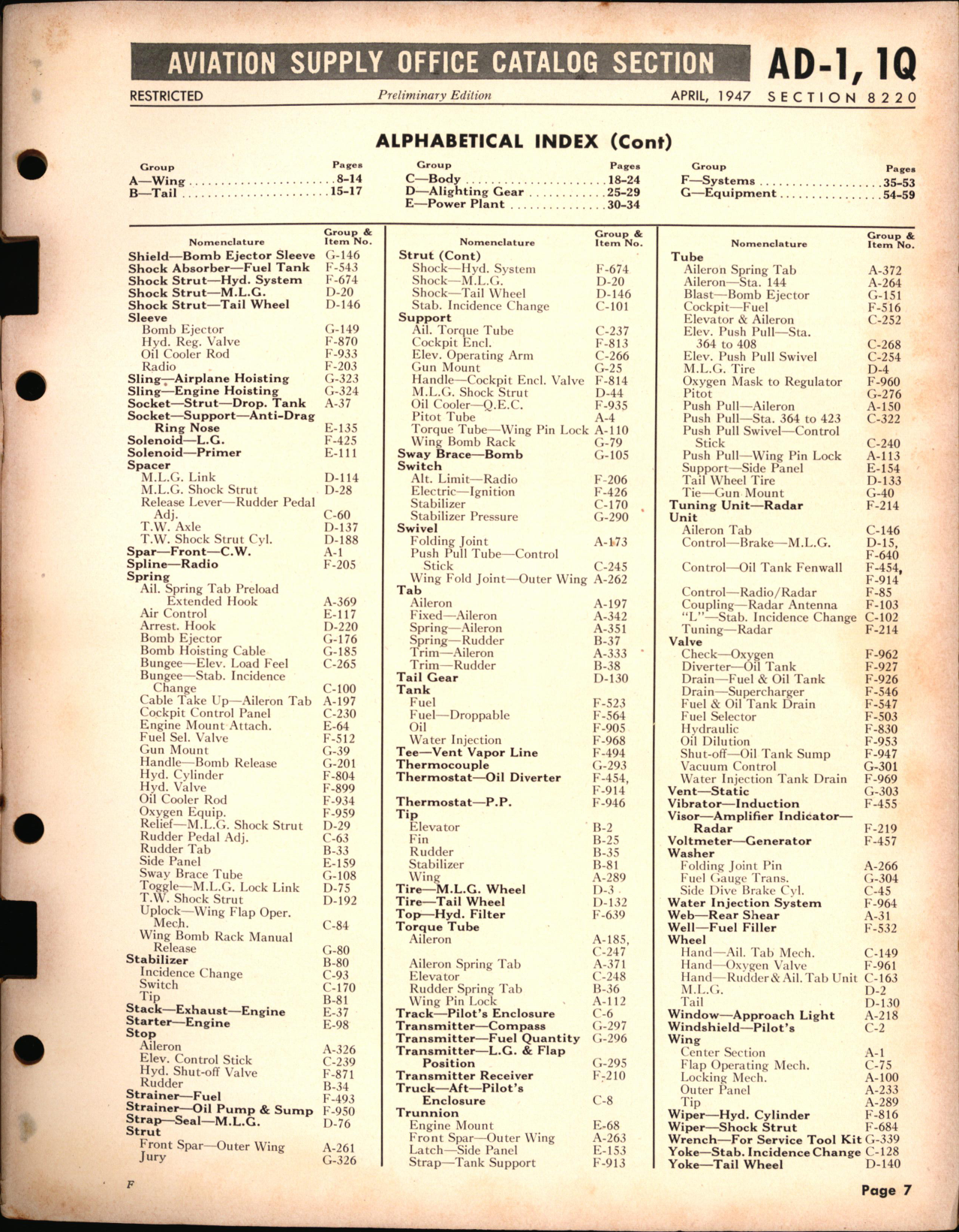 Sample page 7 from AirCorps Library document: AD-1, 1Q Skyraider