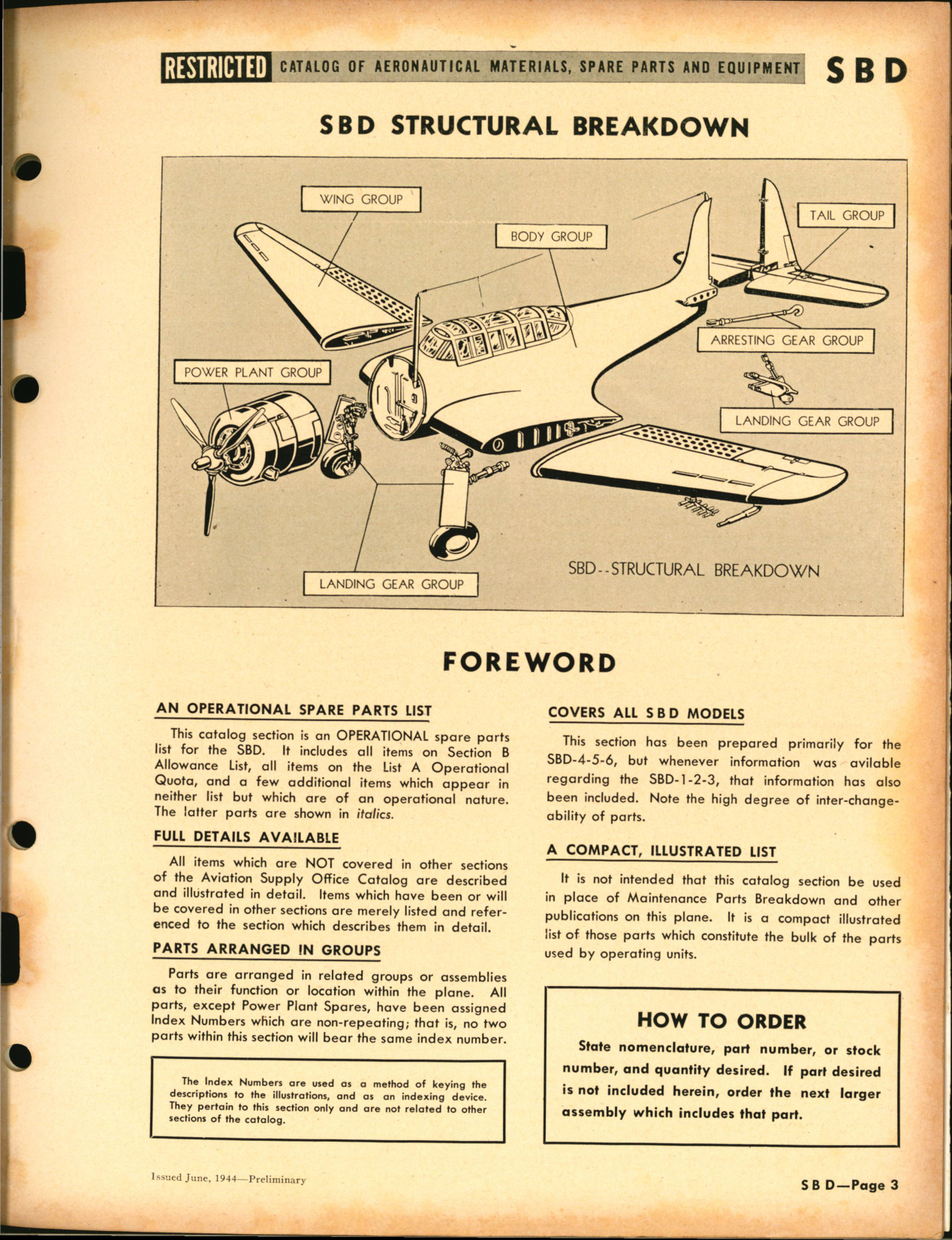 Sample page 3 from AirCorps Library document: Dauntless SBD, Operational Spare Parts