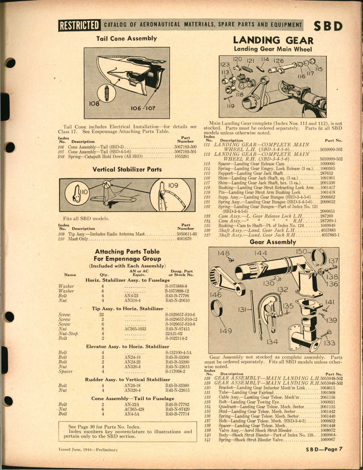 Sample page 7 from AirCorps Library document: Dauntless SBD, Operational Spare Parts