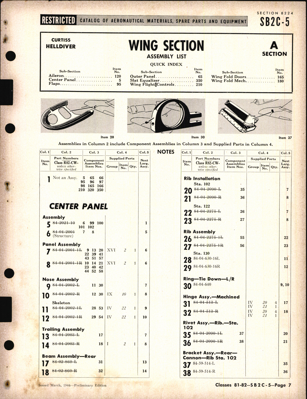 Sample page 7 from AirCorps Library document: SB2C-5 Helldiver, Availability List and Spare Parts