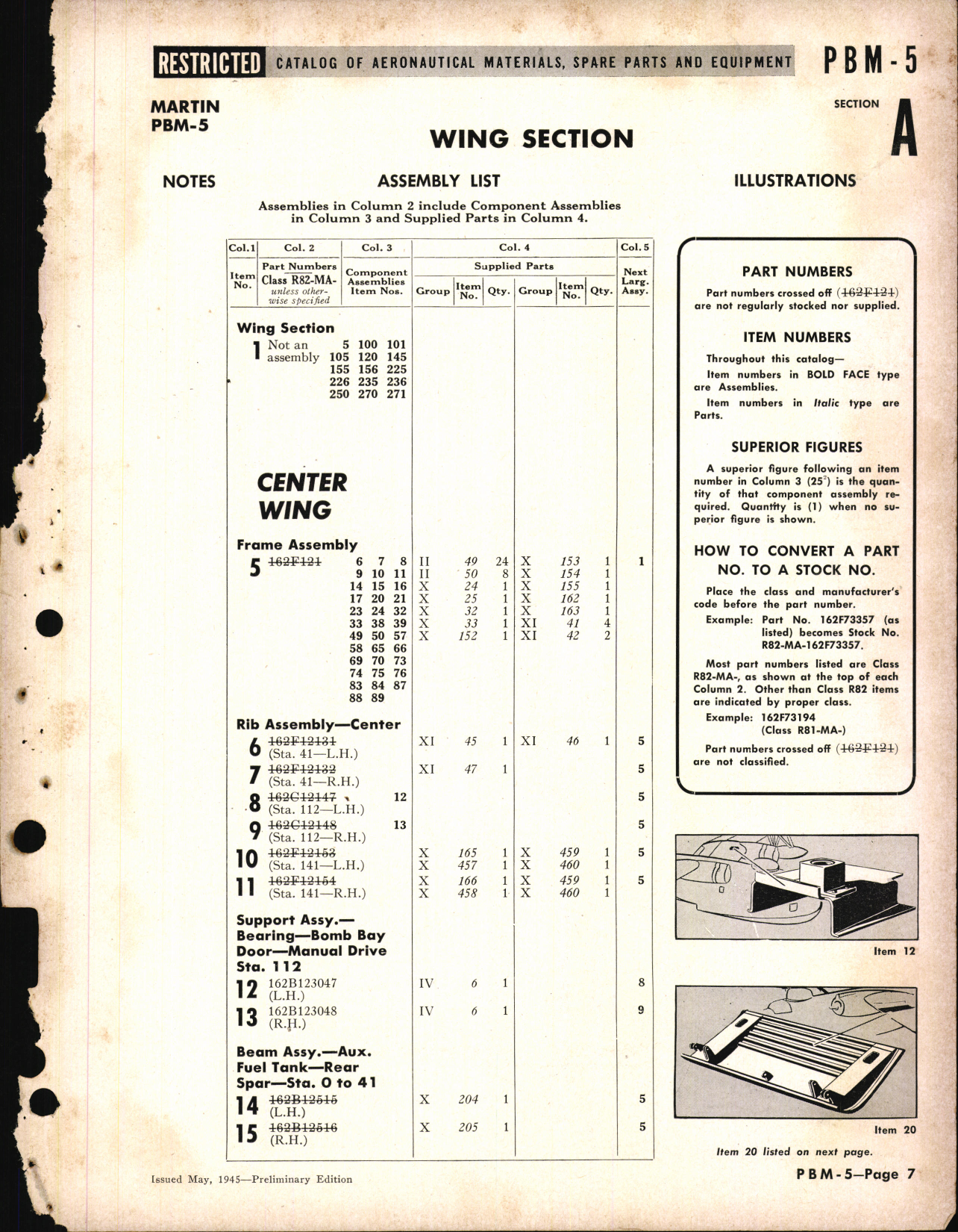 Sample page 7 from AirCorps Library document: PBM-5 Mariner, Availability List and Airframe Spare Parts