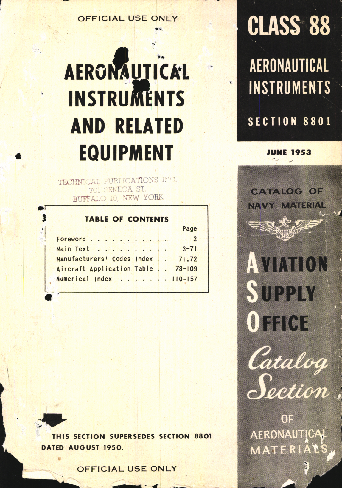 Sample page 1 from AirCorps Library document: Aeronautical Instruments and Related Equipment 