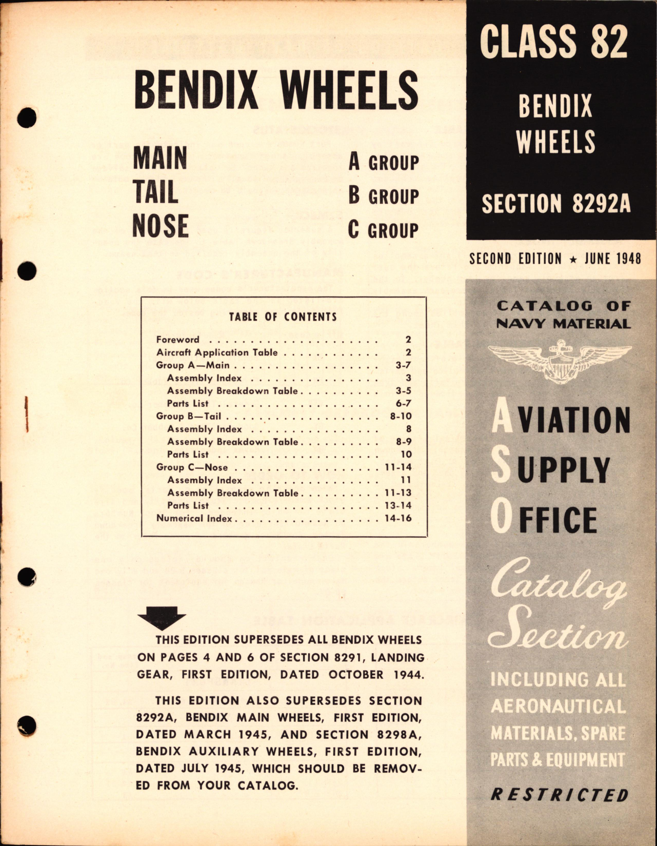 Sample page 1 from AirCorps Library document: Bendix Wheels for Main, Tail and Nose