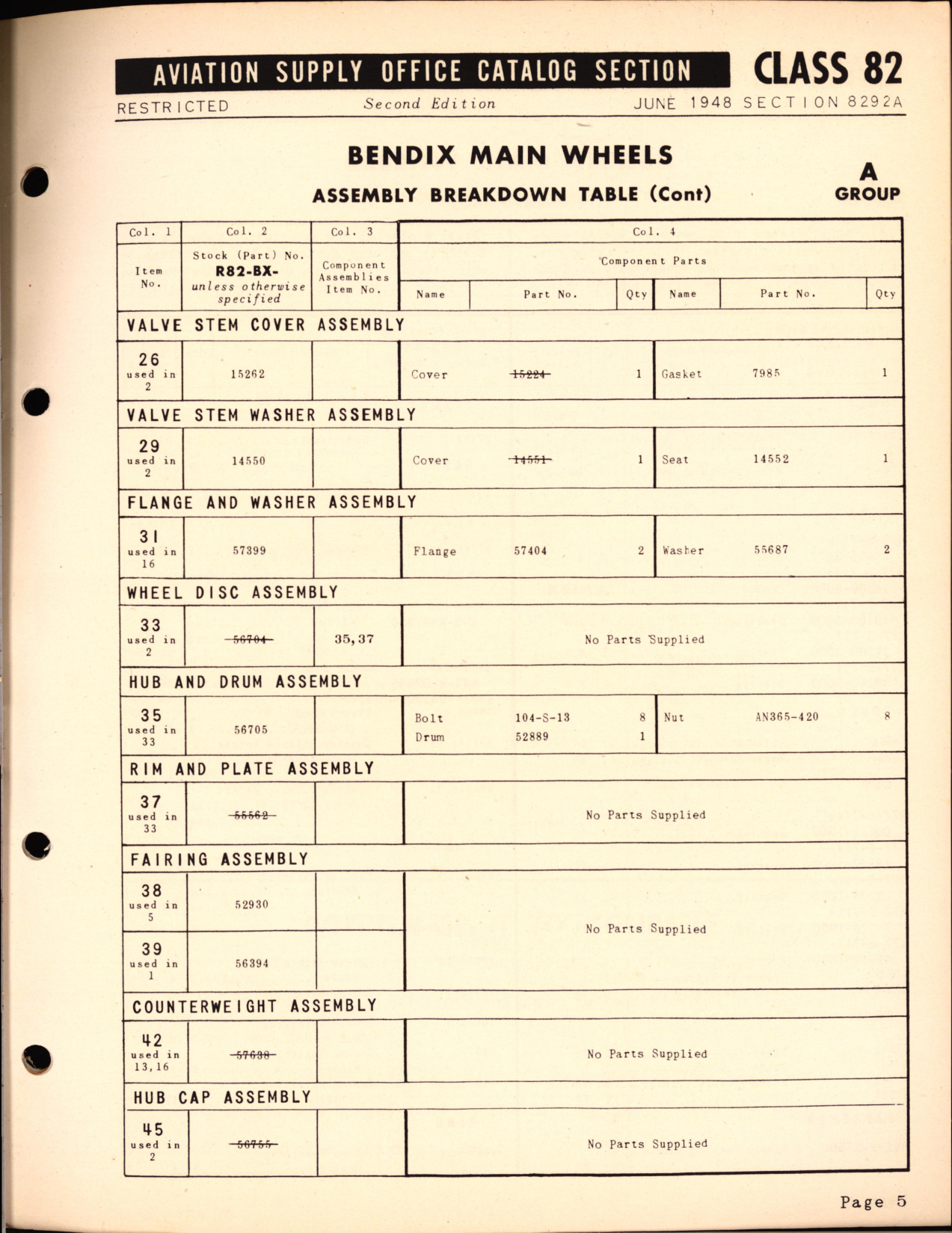 Sample page 5 from AirCorps Library document: Bendix Wheels for Main, Tail and Nose