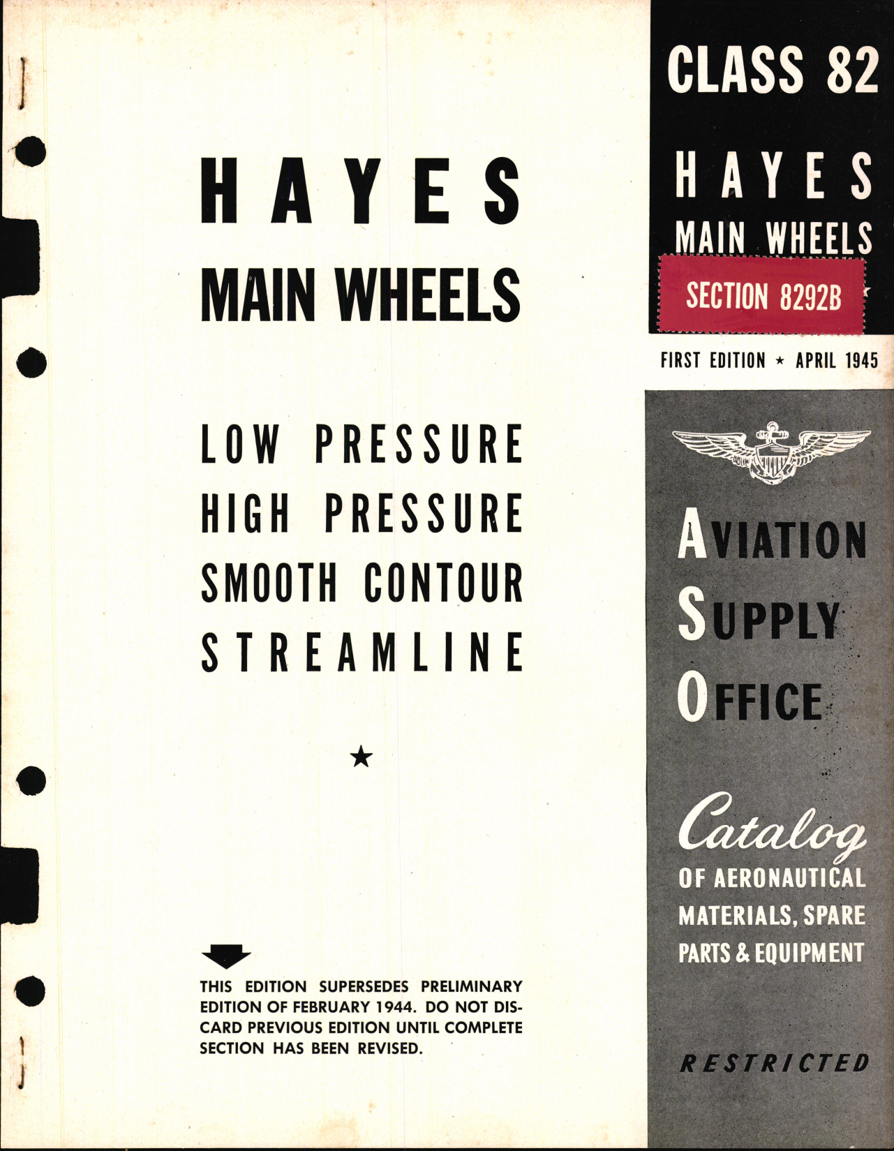 Sample page 1 from AirCorps Library document: Hayes Maine Wheels, Low Pressure, High Pressure, Smooth Contour, Streamline 