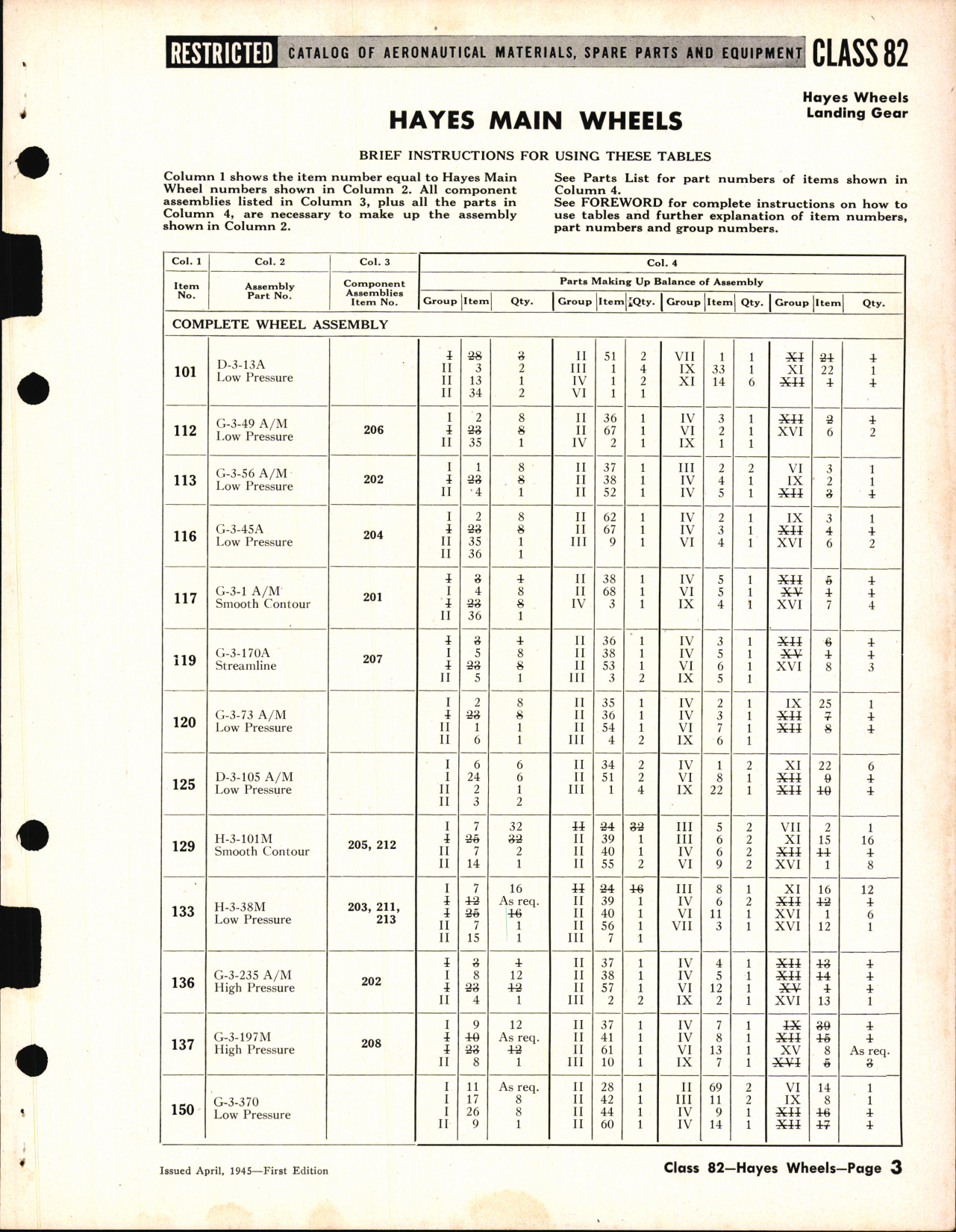 Sample page 3 from AirCorps Library document: Hayes Maine Wheels, Low Pressure, High Pressure, Smooth Contour, Streamline 