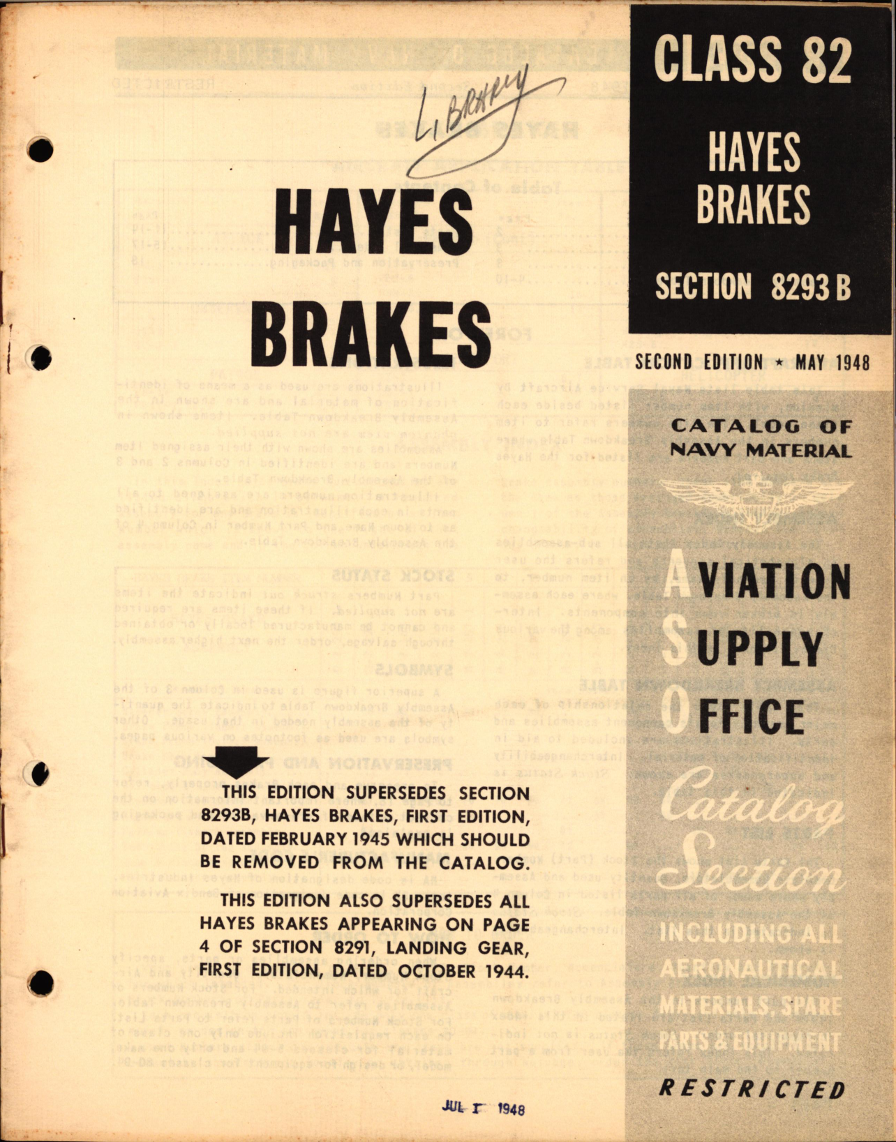 Sample page 1 from AirCorps Library document: Hayes Brakes