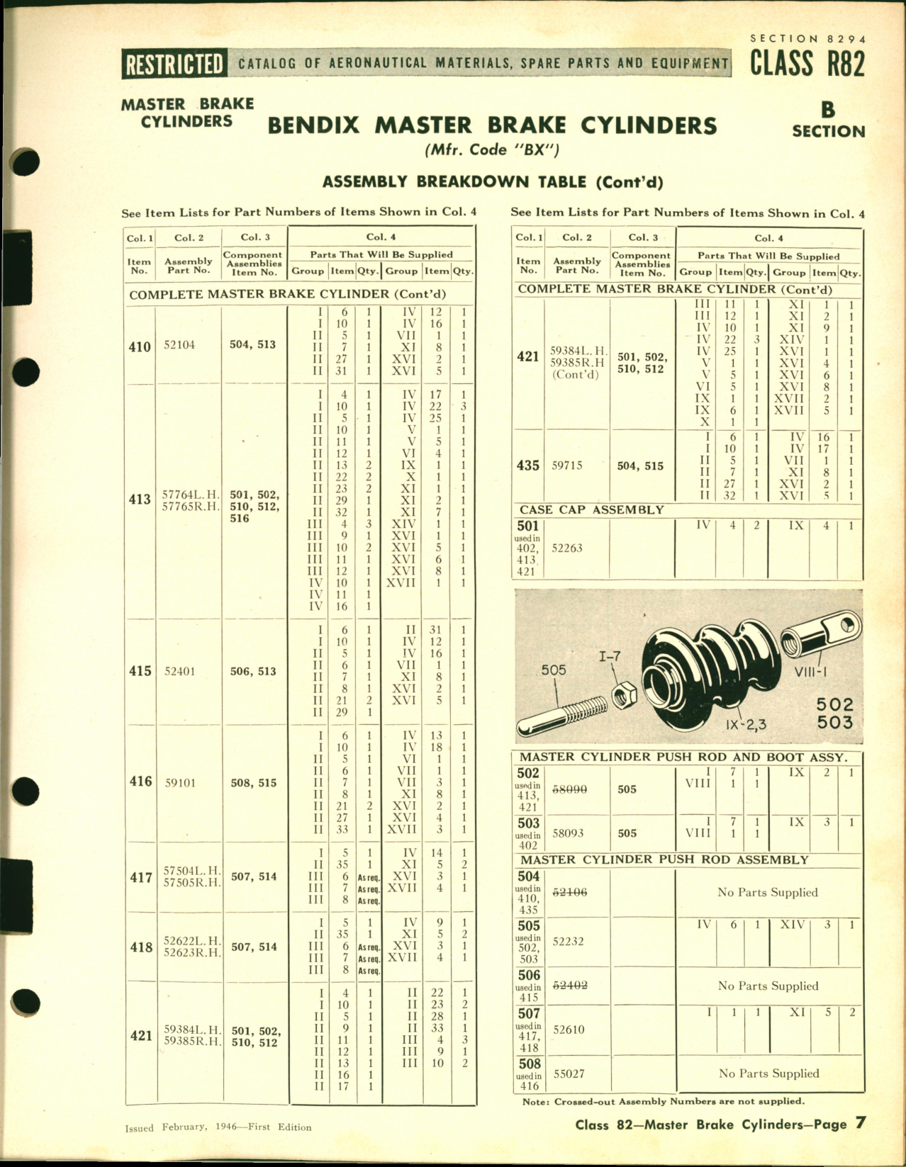 Sample page 7 from AirCorps Library document: Master Brake Cylinders Application