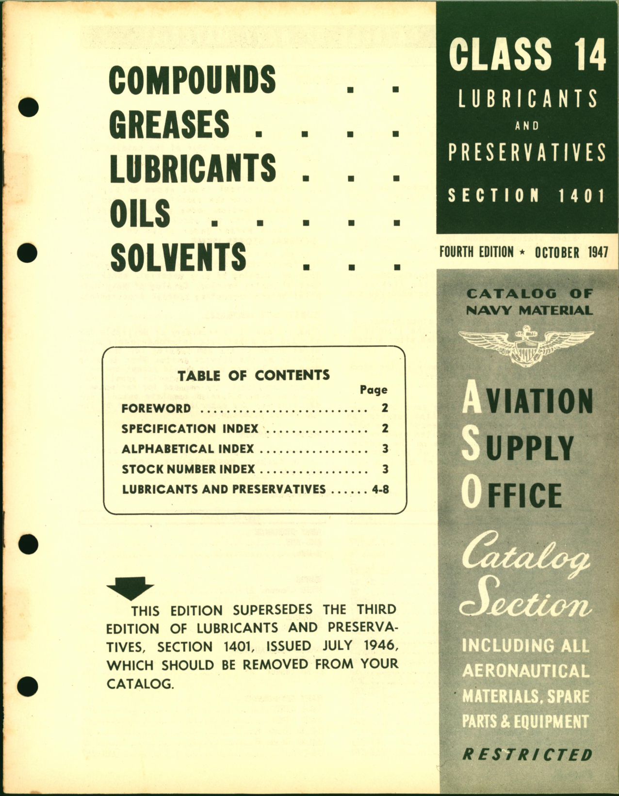 Sample page 1 from AirCorps Library document: Lubricants and Preservatives
