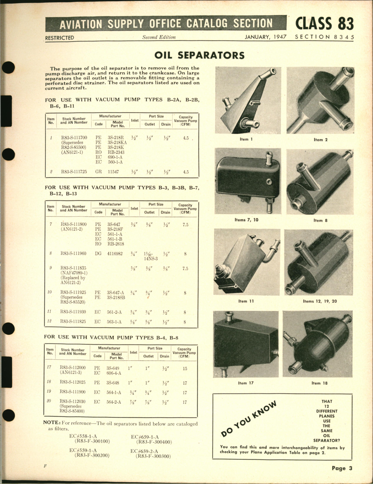 Sample page 3 from AirCorps Library document: Oil Separators