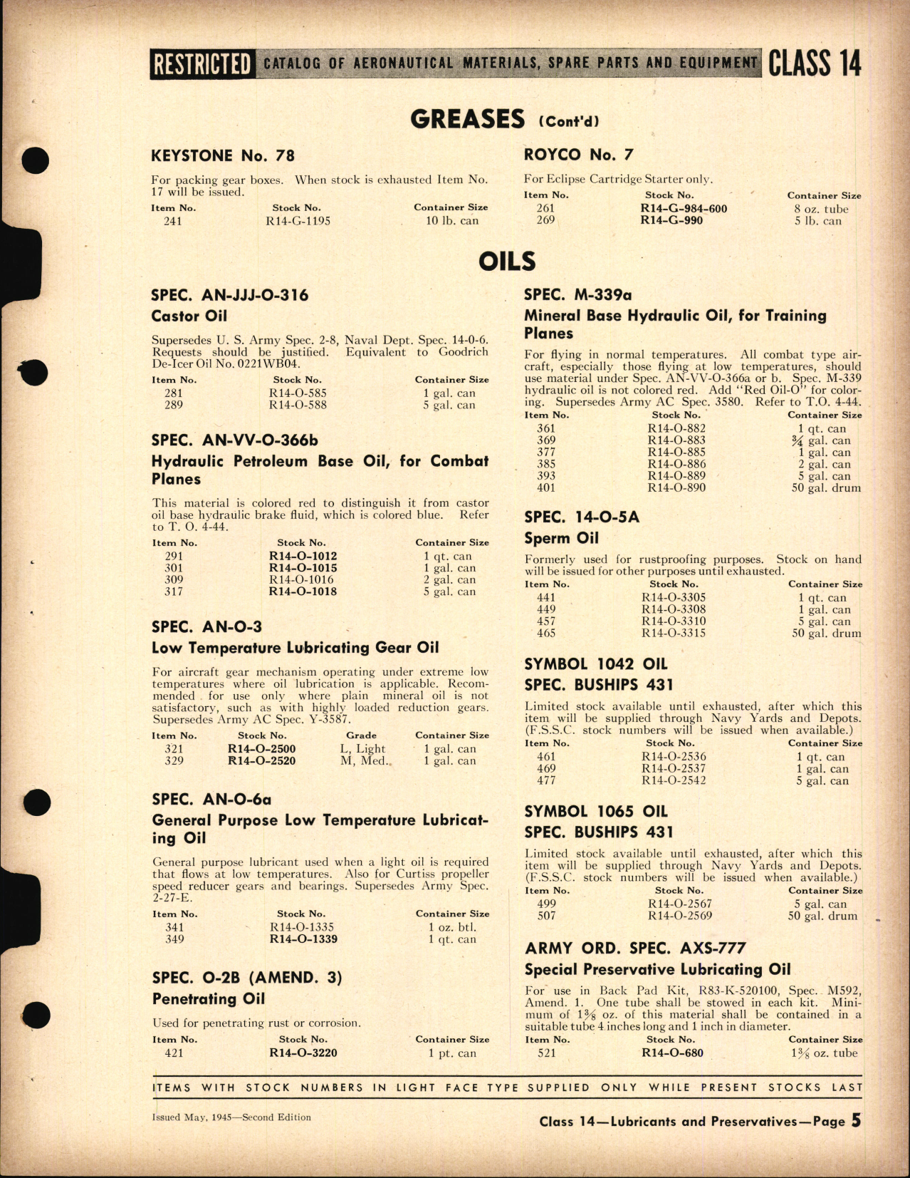 Sample page 5 from AirCorps Library document: Lubricants and Preservatives