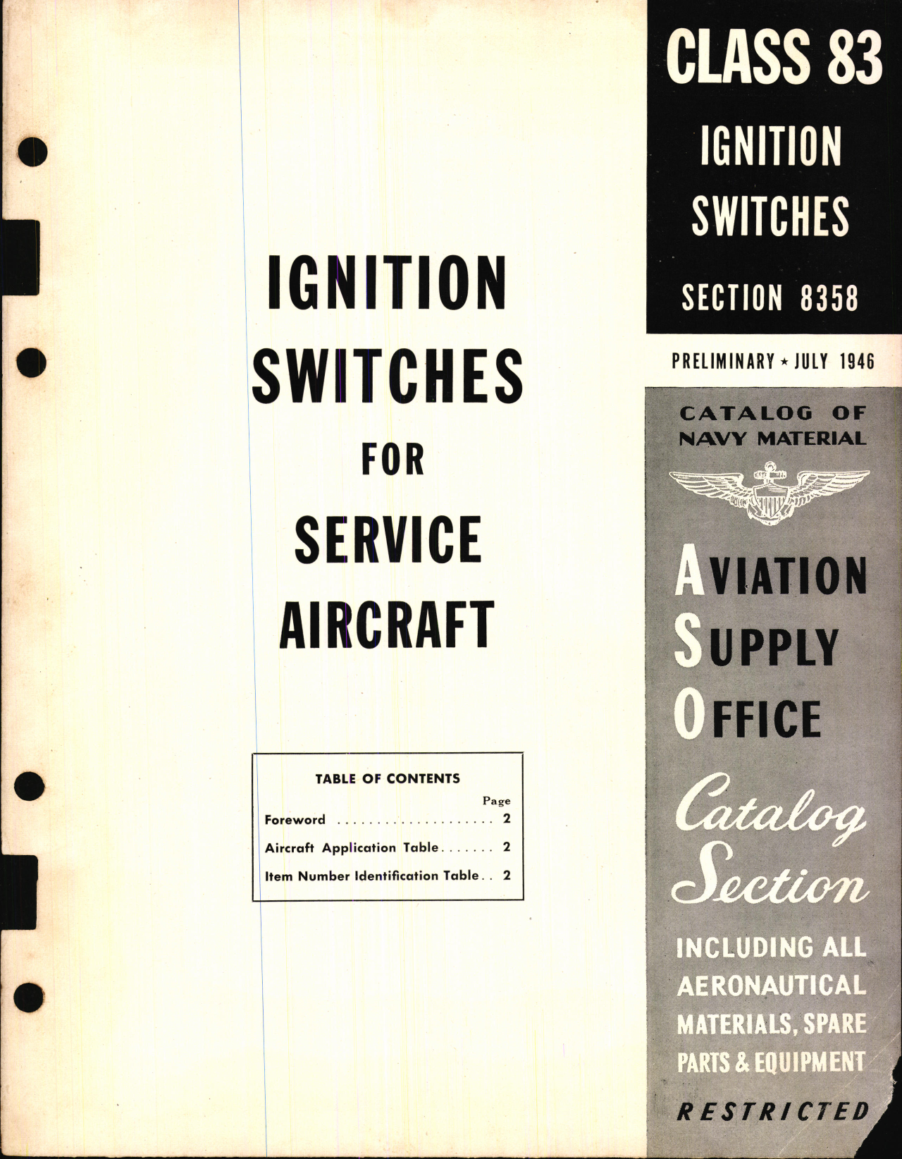 Sample page 1 from AirCorps Library document: Ignition Switches for Service Aircraft