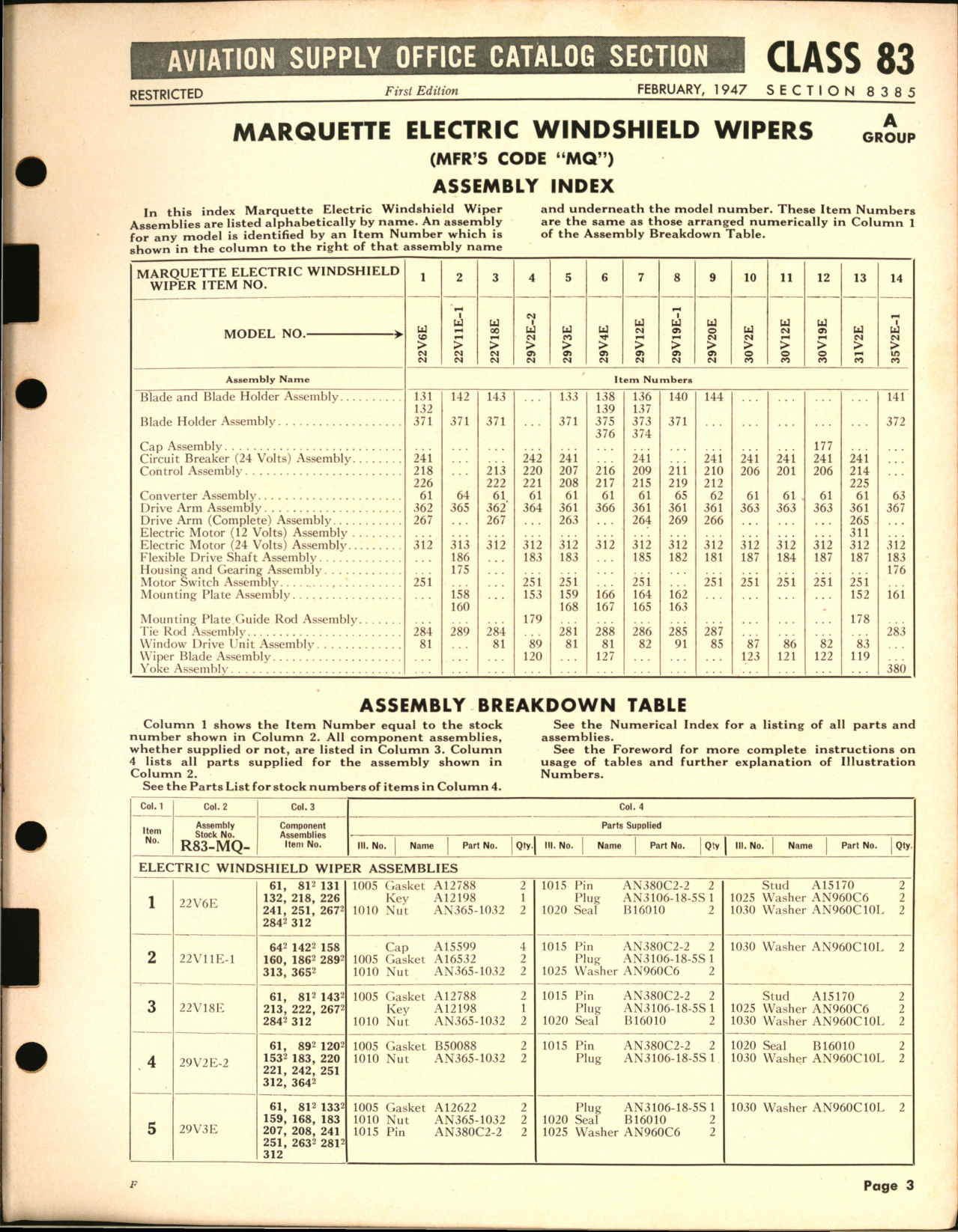 Sample page 3 from AirCorps Library document: Windshield Wipers 