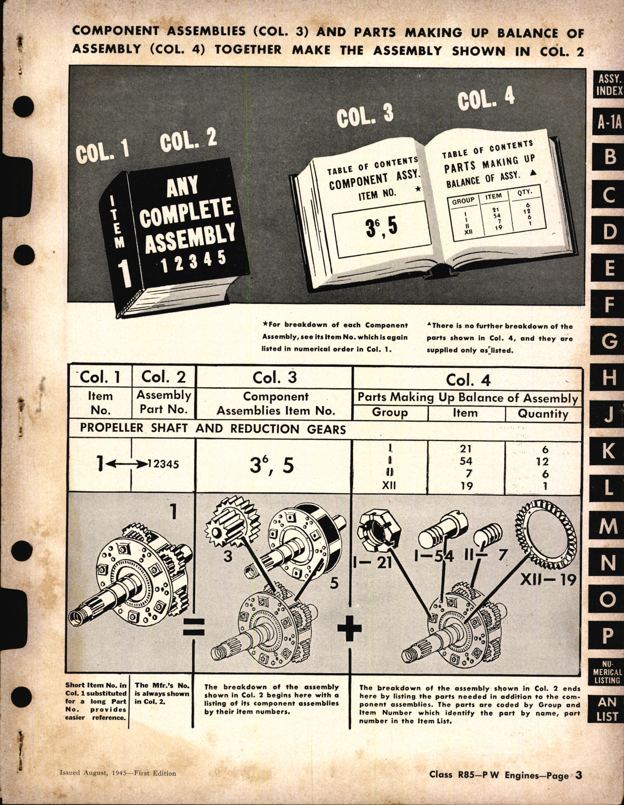 Sample page 3 from AirCorps Library document: Pratt and Whitney Aircraft Engines and Numerical Index