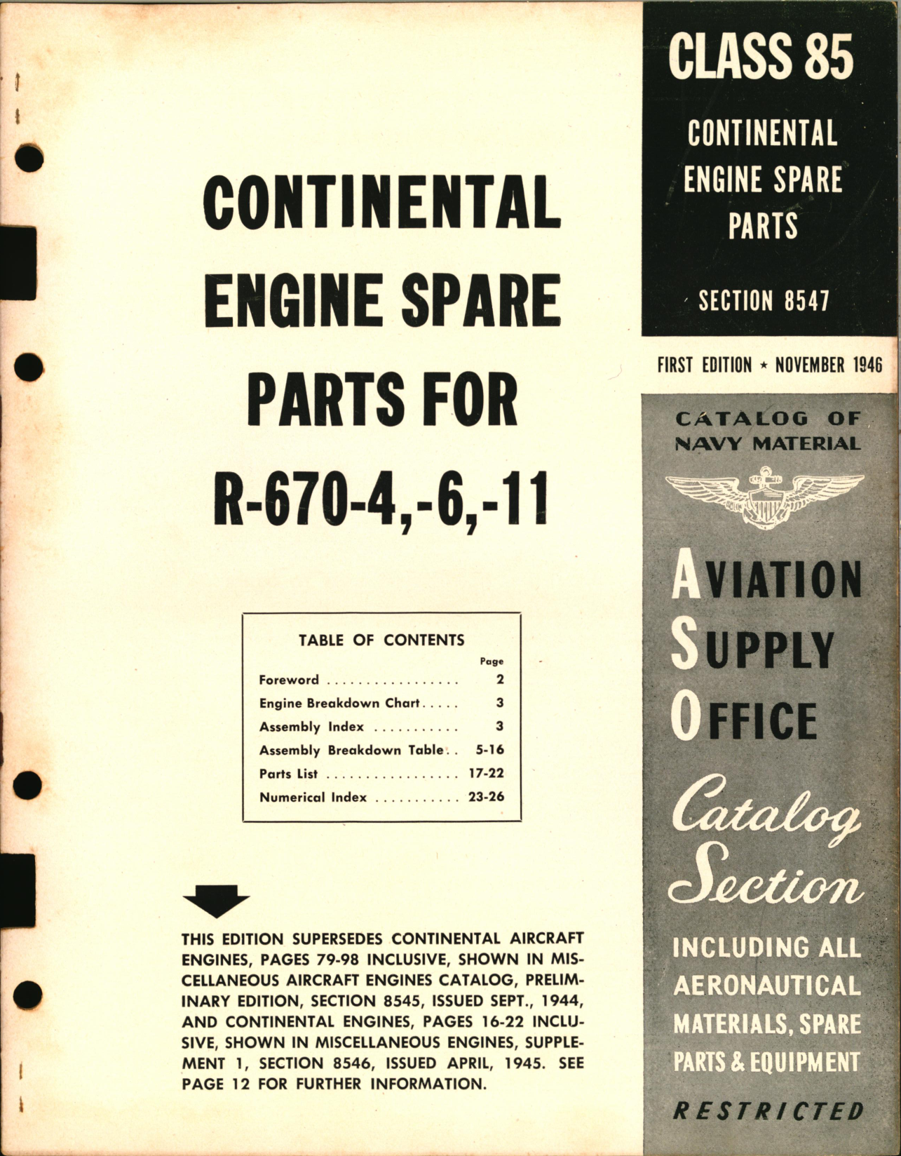 Sample page 1 from AirCorps Library document: Pratt and Whitney Aircraft Engines and Numerical Index