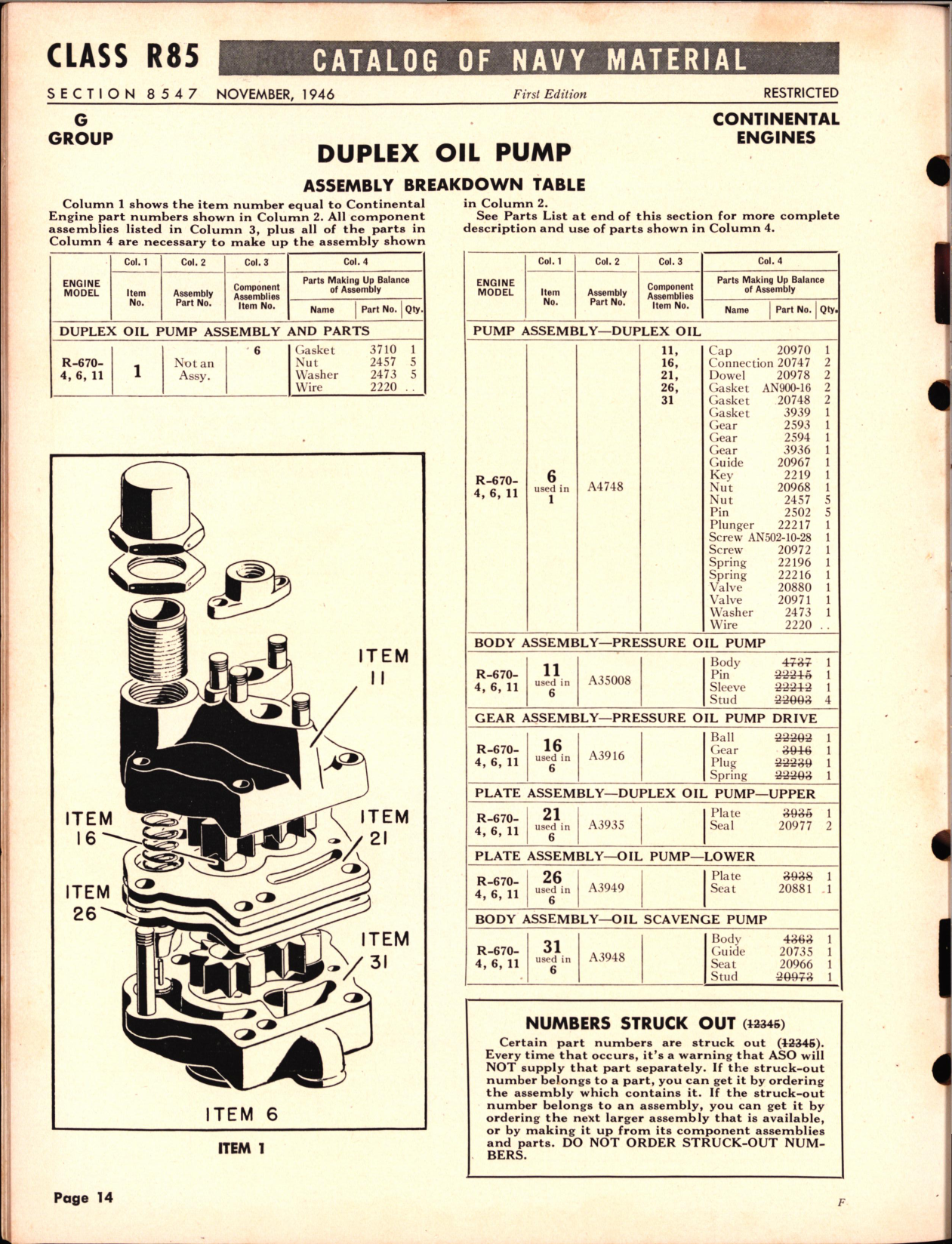 Sample page 14 from AirCorps Library document: Pratt and Whitney Aircraft Engines and Numerical Index