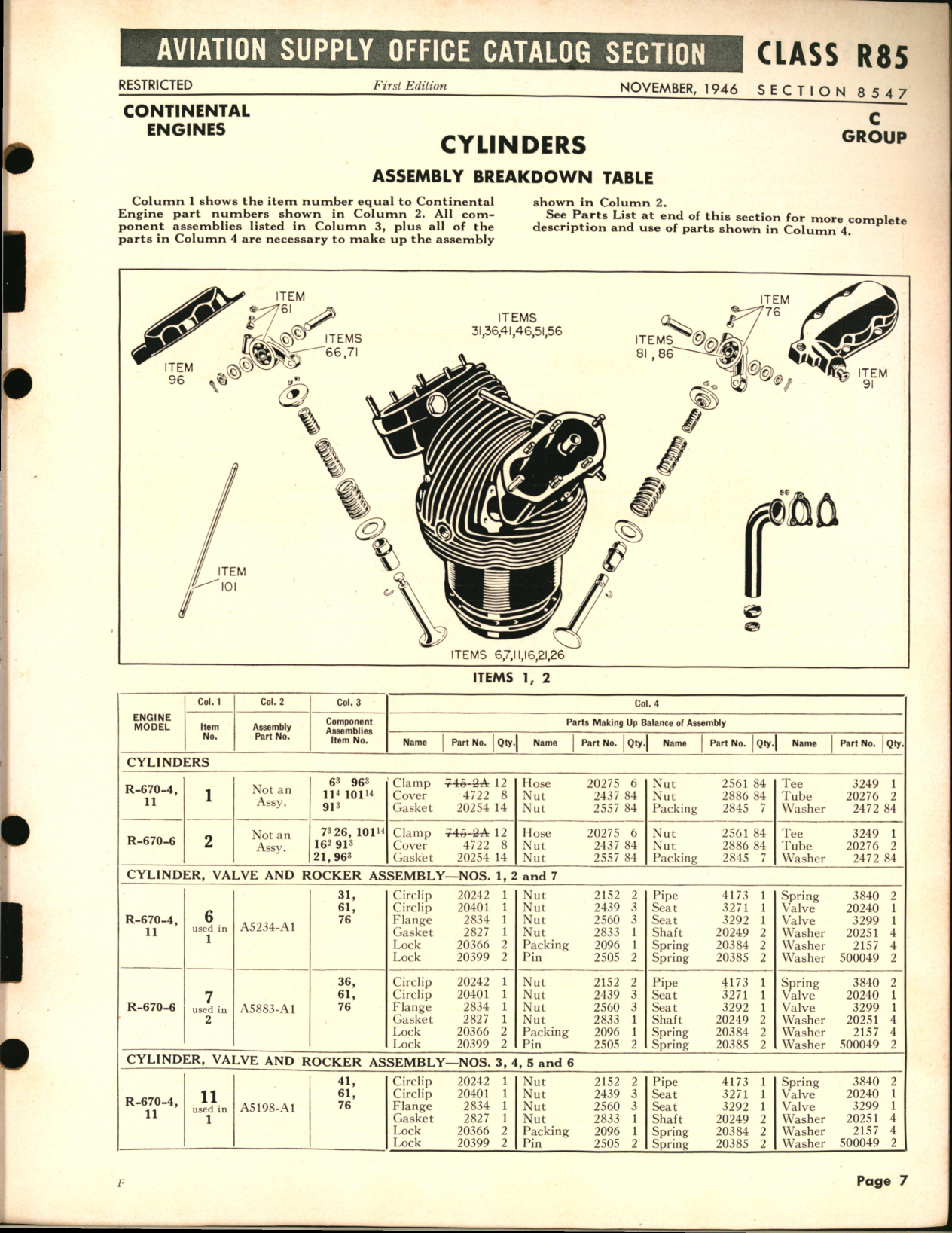 Sample page 7 from AirCorps Library document: Pratt and Whitney Aircraft Engines and Numerical Index