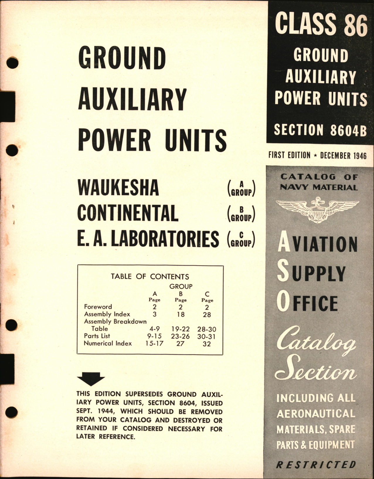 Sample page 1 from AirCorps Library document: Ground Auxiliary Power Units