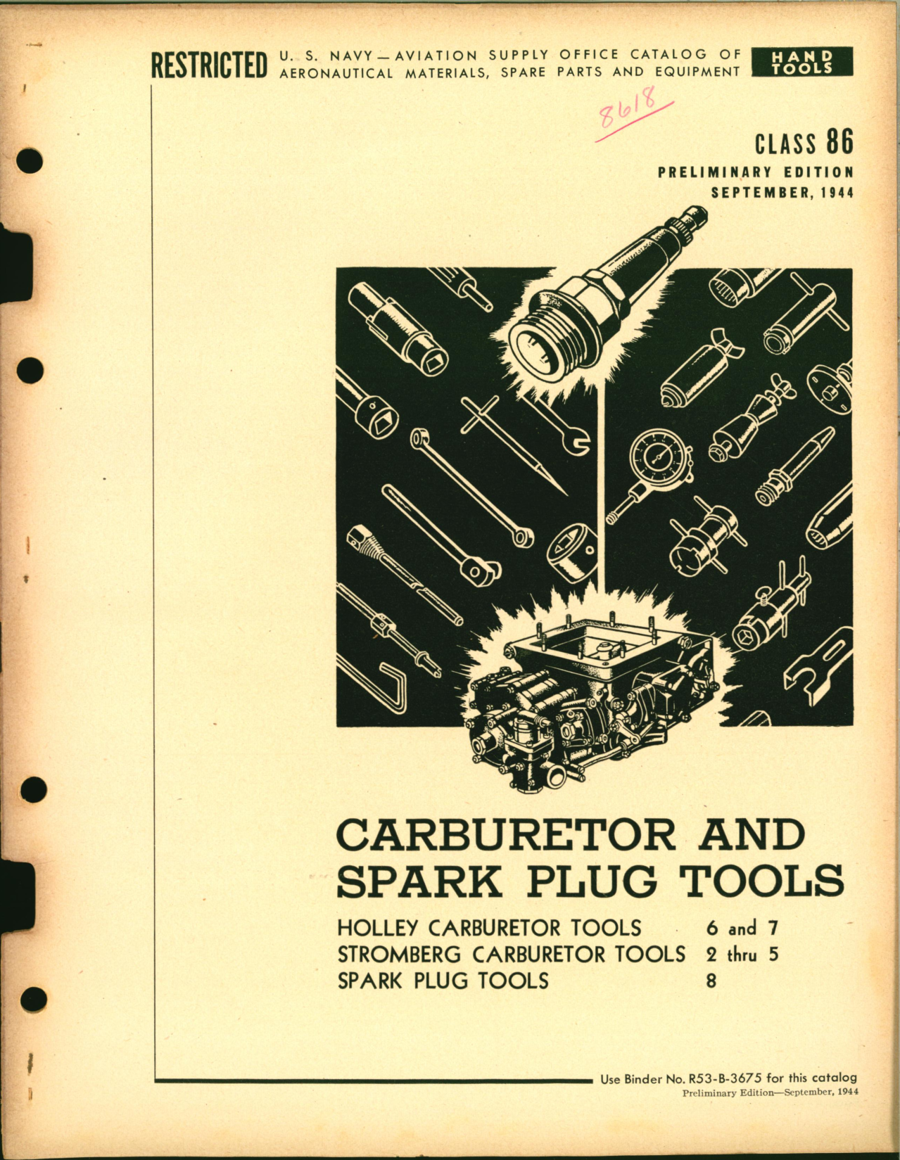Sample page 1 from AirCorps Library document: Carburetor and Spark Plug Tools