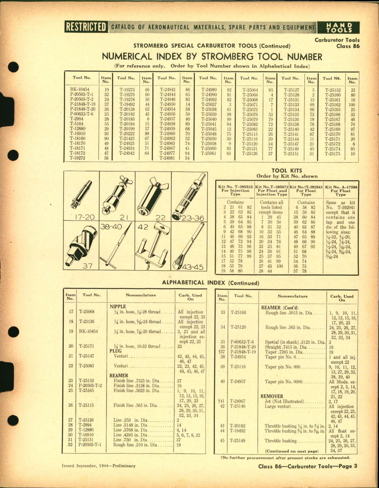 Sample page 3 from AirCorps Library document: Carburetor and Spark Plug Tools