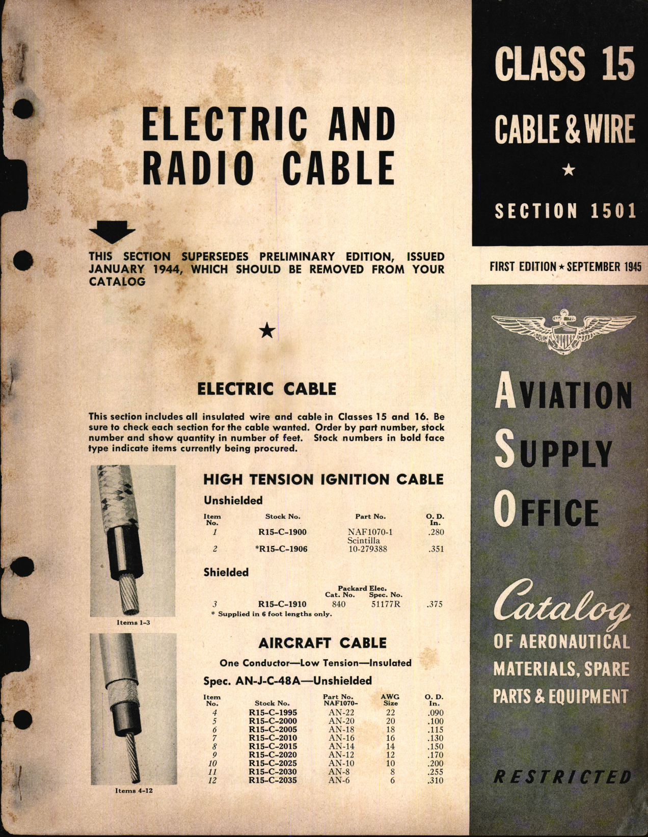 Sample page 1 from AirCorps Library document: Electric Radio Cable 